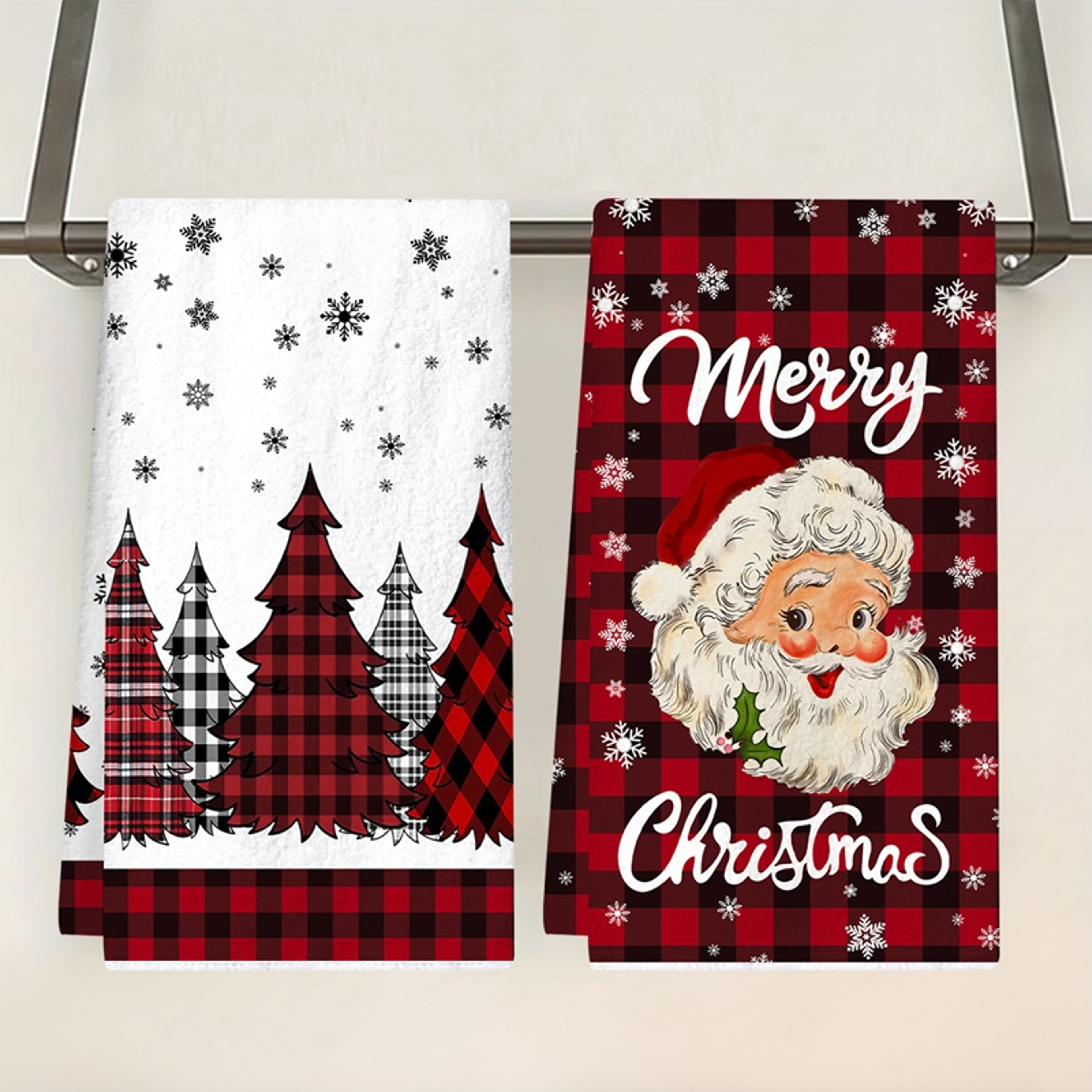 Santa Claus Dish Towel, Christmas Kitchen Towels, Merry Christmas Party Decoration, Natal Navidad New Year Gift – view 1
