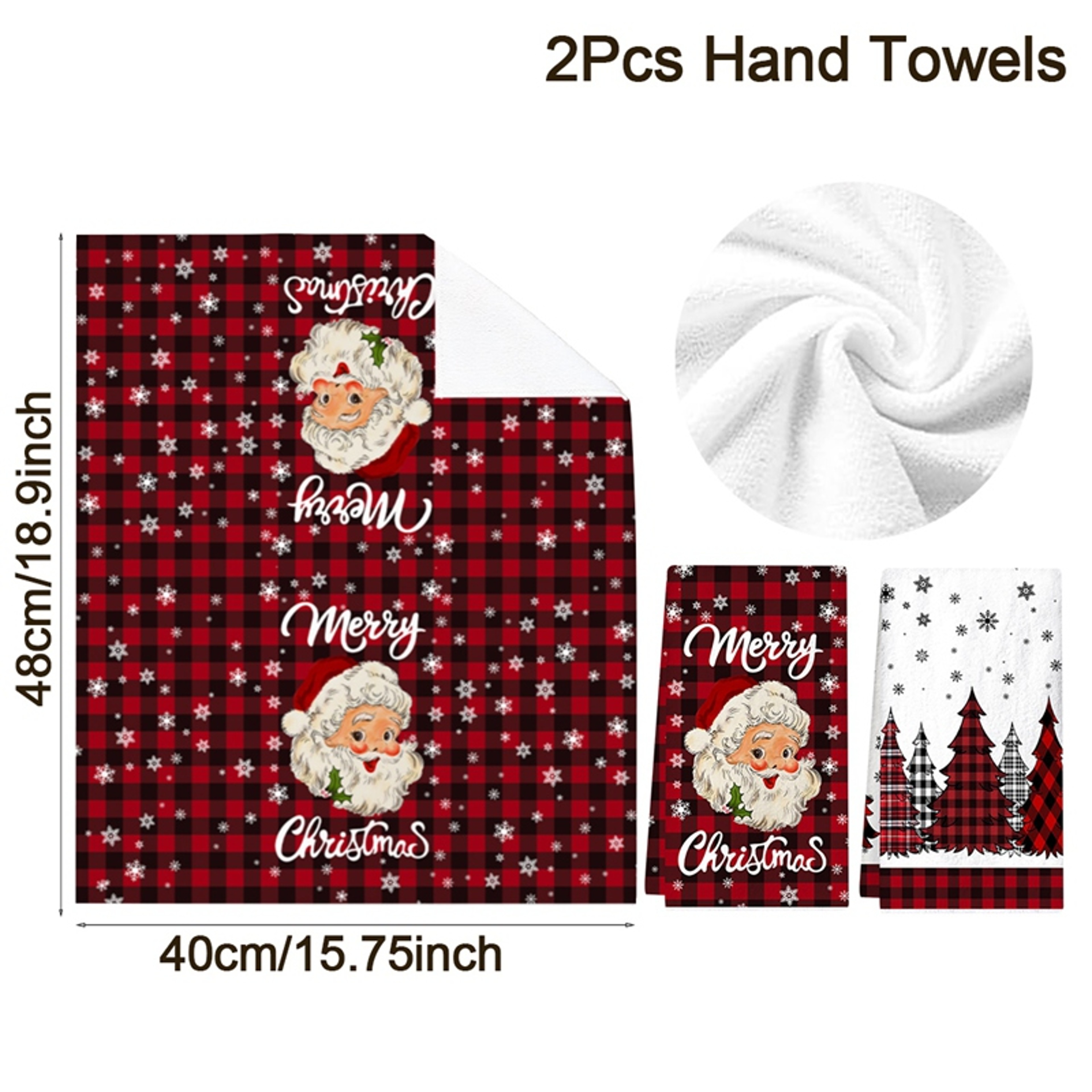 Santa Claus Dish Towel, Christmas Kitchen Towels, Merry Christmas Party Decoration, Natal Navidad New Year Gift – view 3