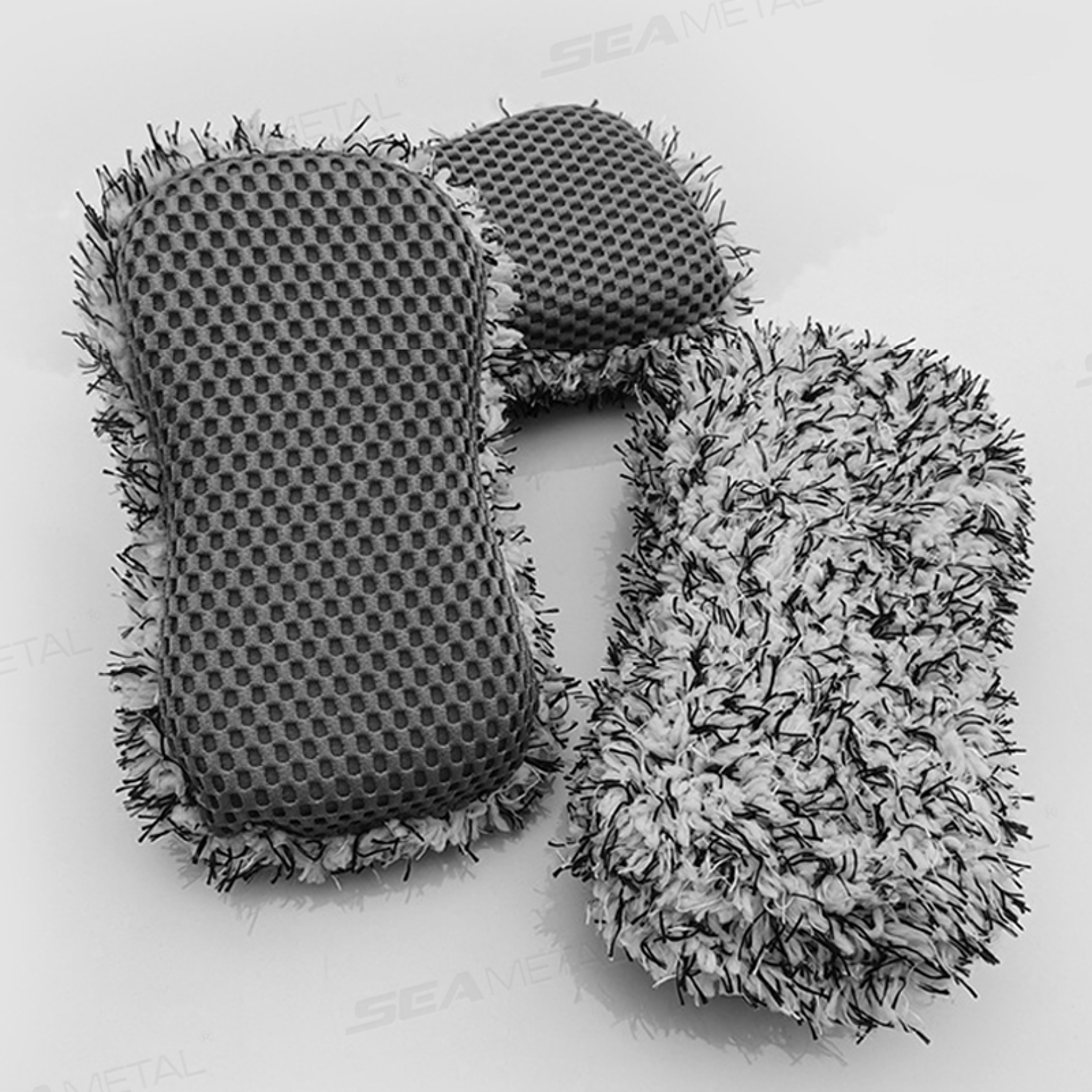 TwoSided Microfiber Car Wash Sponge Plush Massage Net Wheel Cleaning Brush Dust Remover ScratchFree 0