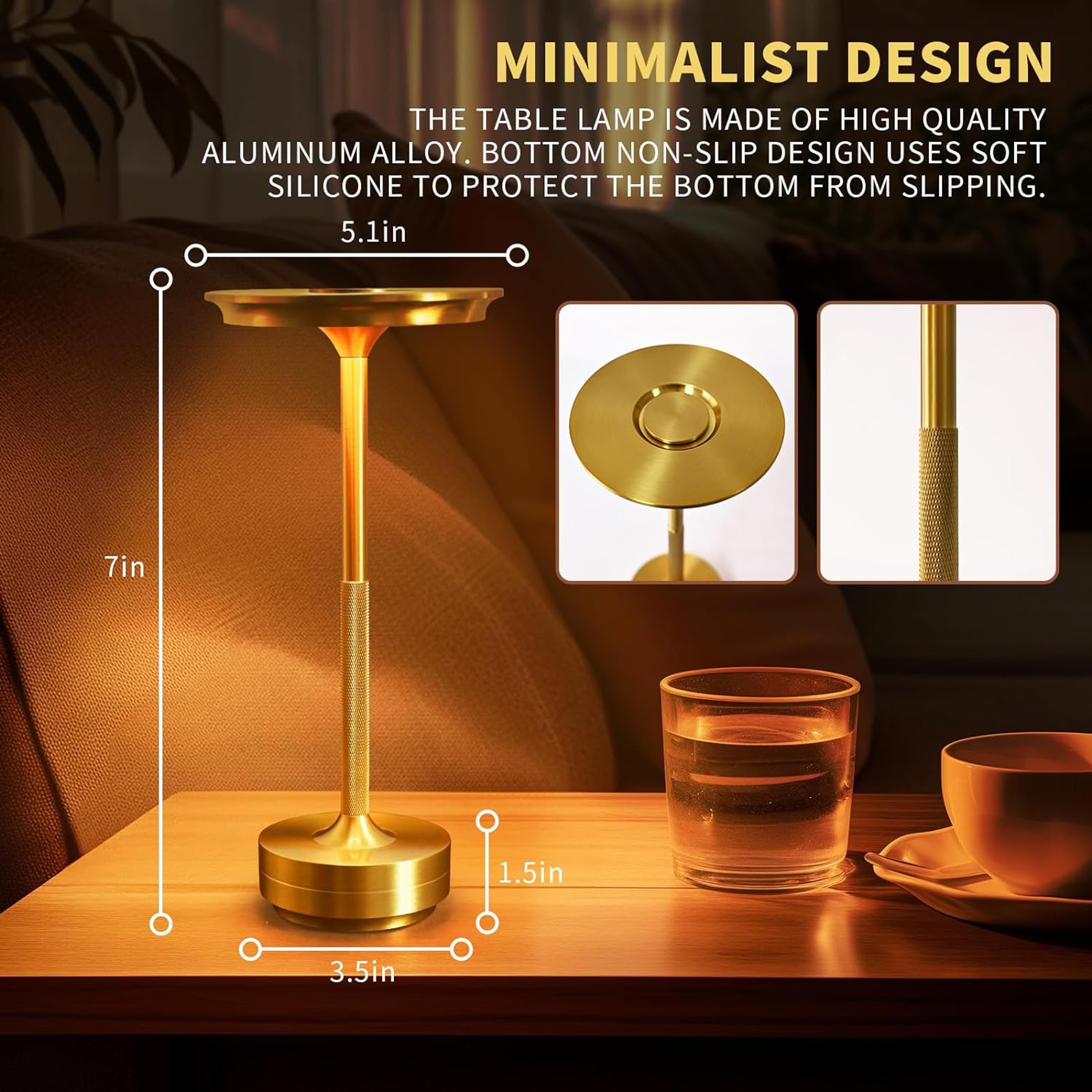 Wireless Simple LED Desk Lamp Retro Charging Table Lamp Restaurant Bar Light Dimming Atmosphere Tou 6