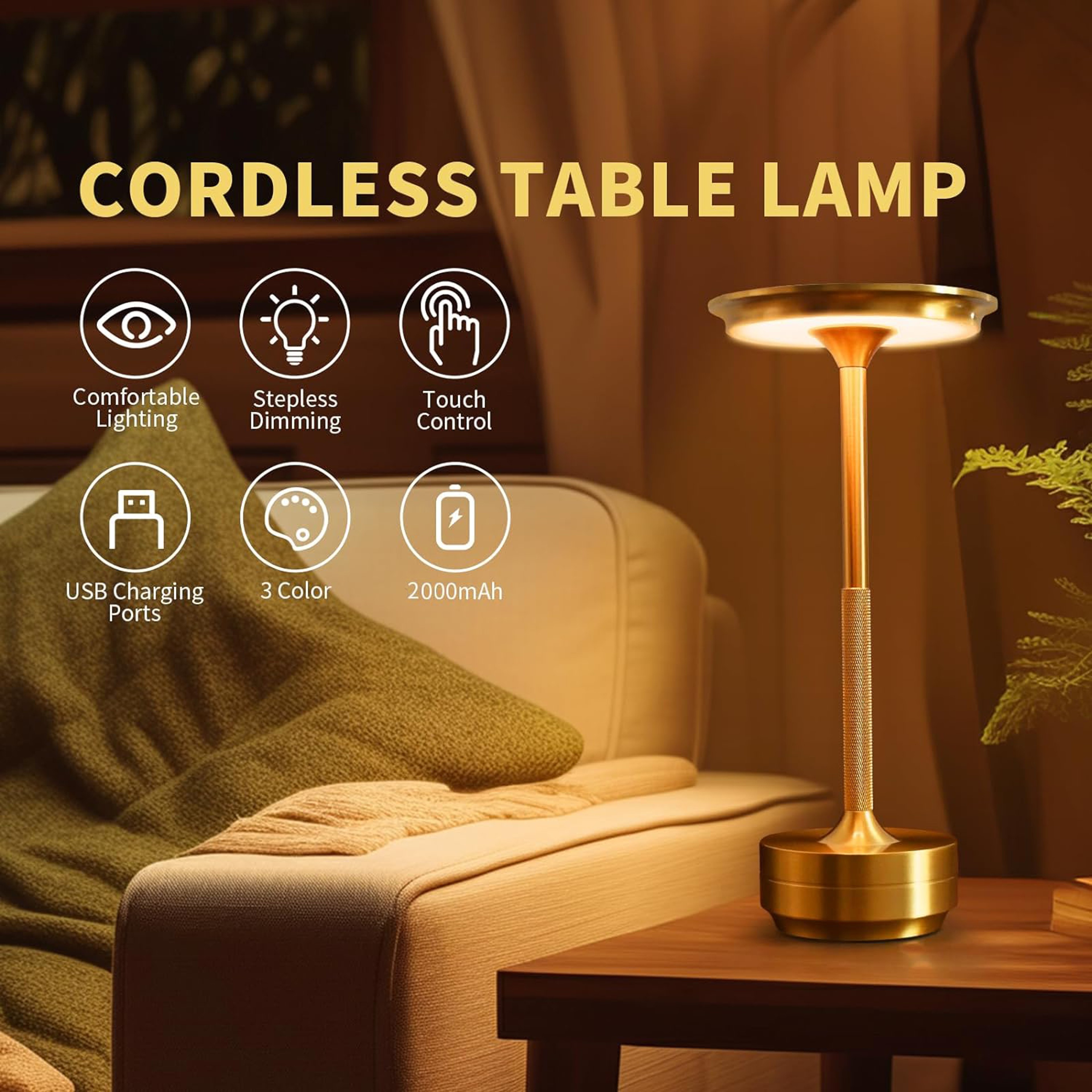 Wireless Simple LED Desk Lamp Retro Charging Table Lamp Restaurant Bar Light Dimming Atmosphere Tou 7