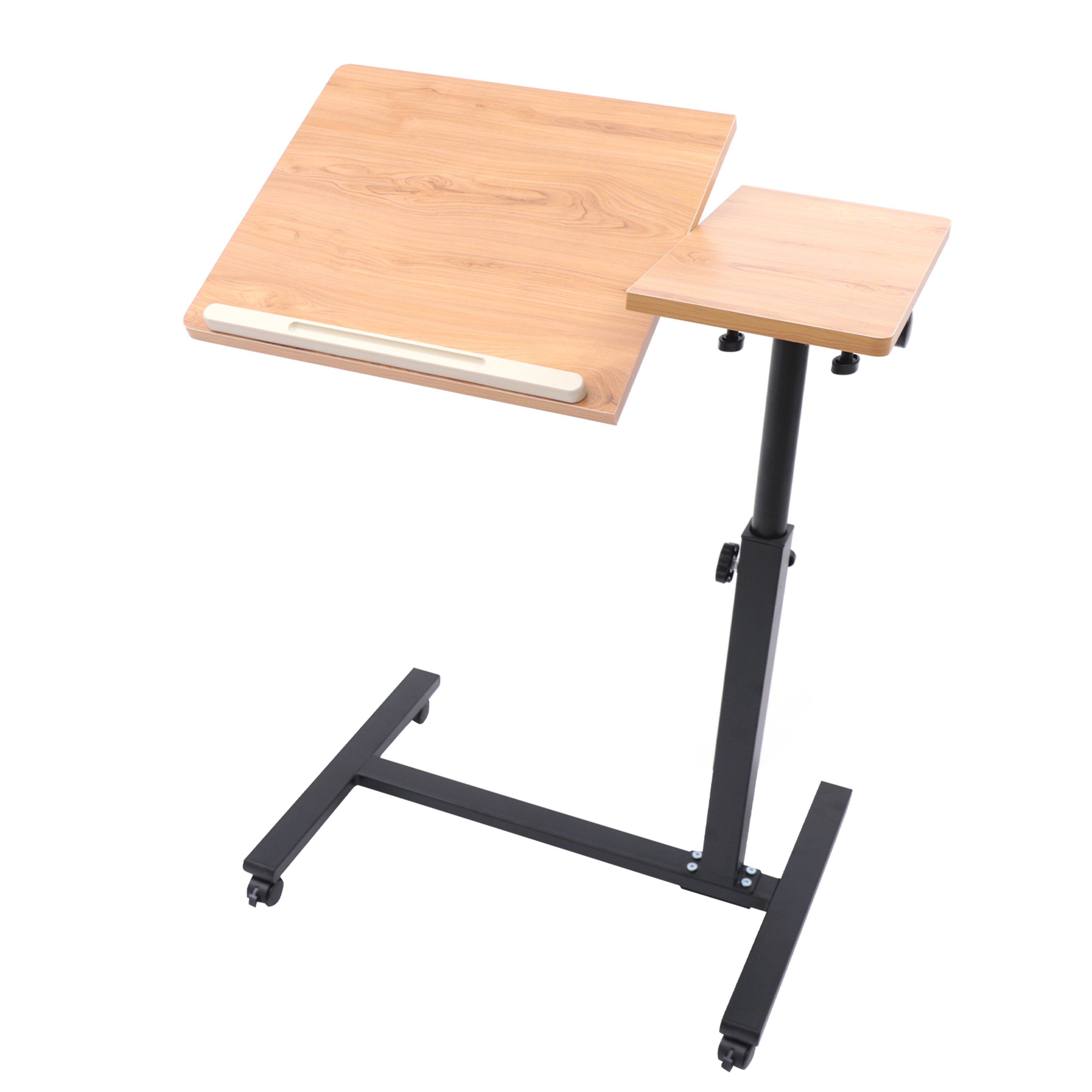 Mobile Stand Adjustable Laptop Desk With Rotating Tabletop Rolling Study Table For Computer Worksta 4