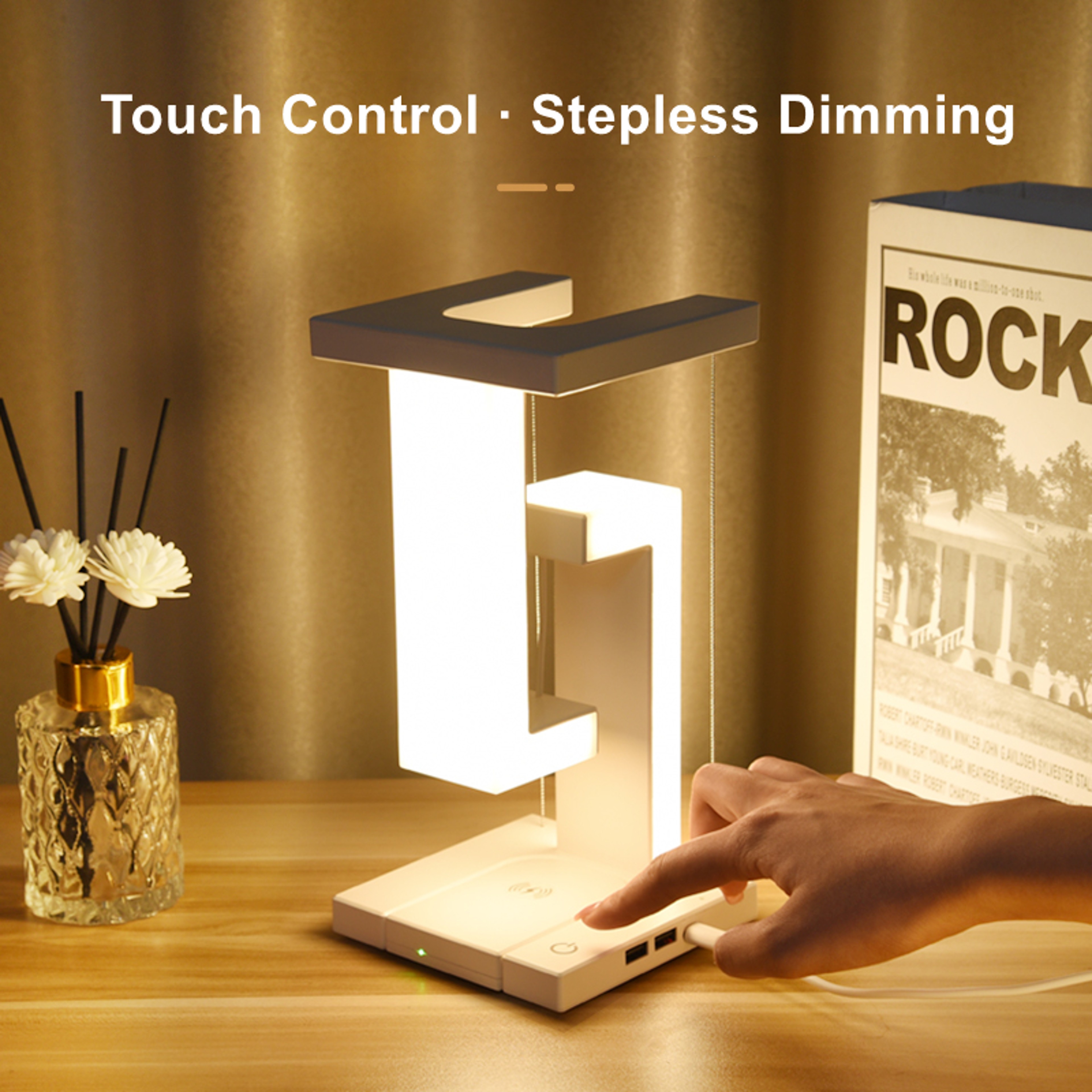 Wireless Charging Floating Lamp With Detachable Light Decorative Lamp For Office And Bedroom Modern 1