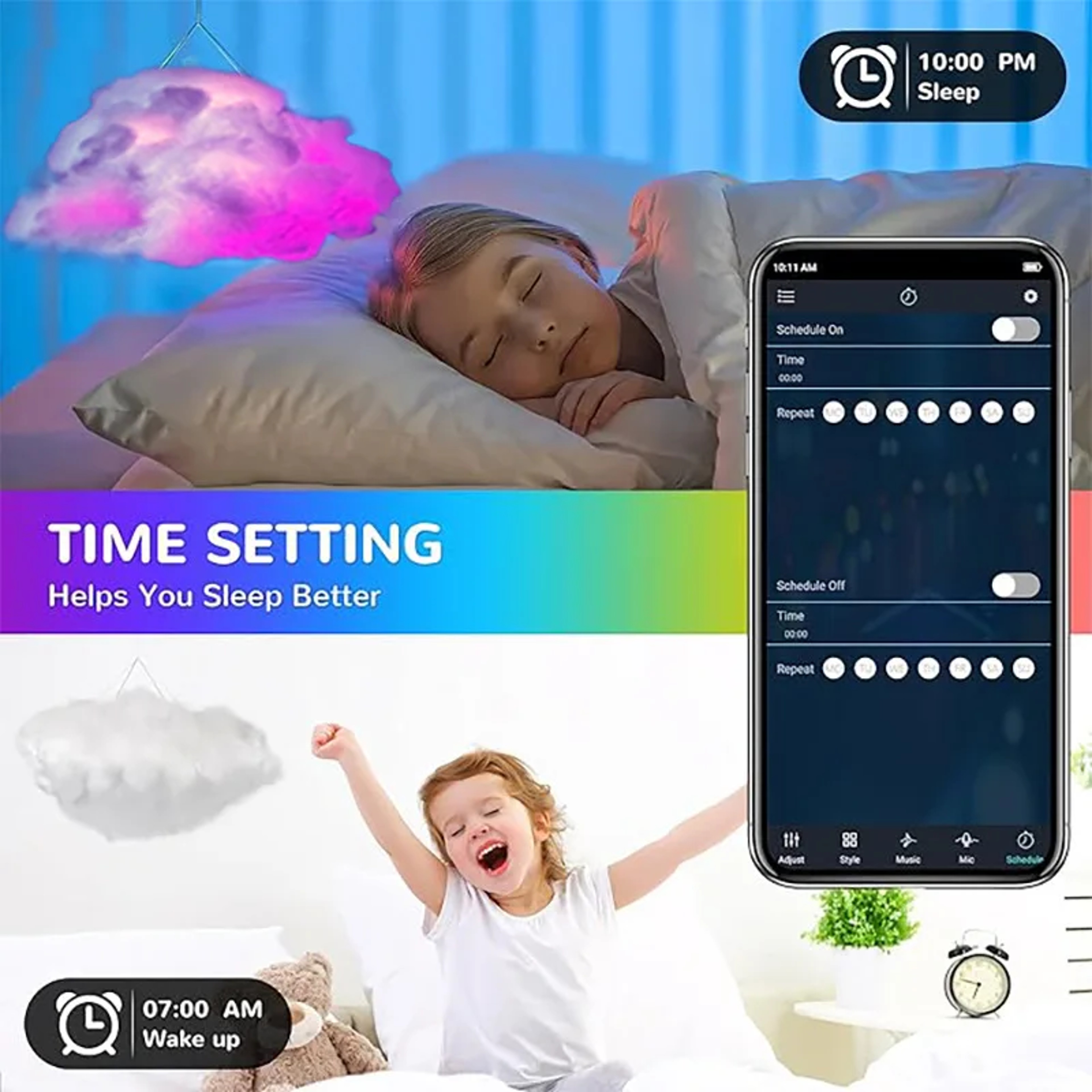 Thunder Cloud LED Light, Remote Control, APP DIY Color Changing Lamp, Perfect for Game Room, Party, Club, Home Decor – view 5