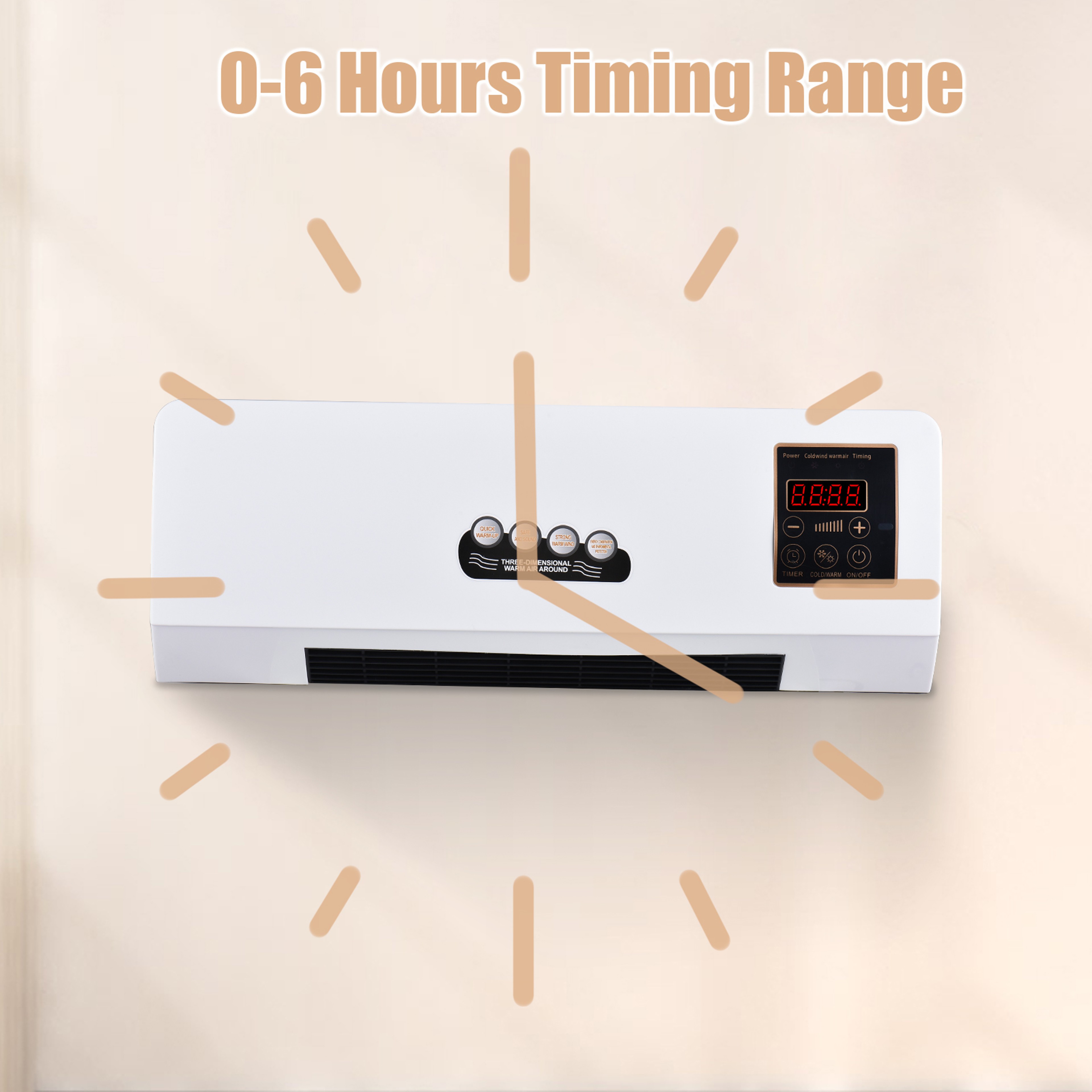 New 2 In 1 Wall Mounted Space Heater Fan With Remote Control Electric Heater 3