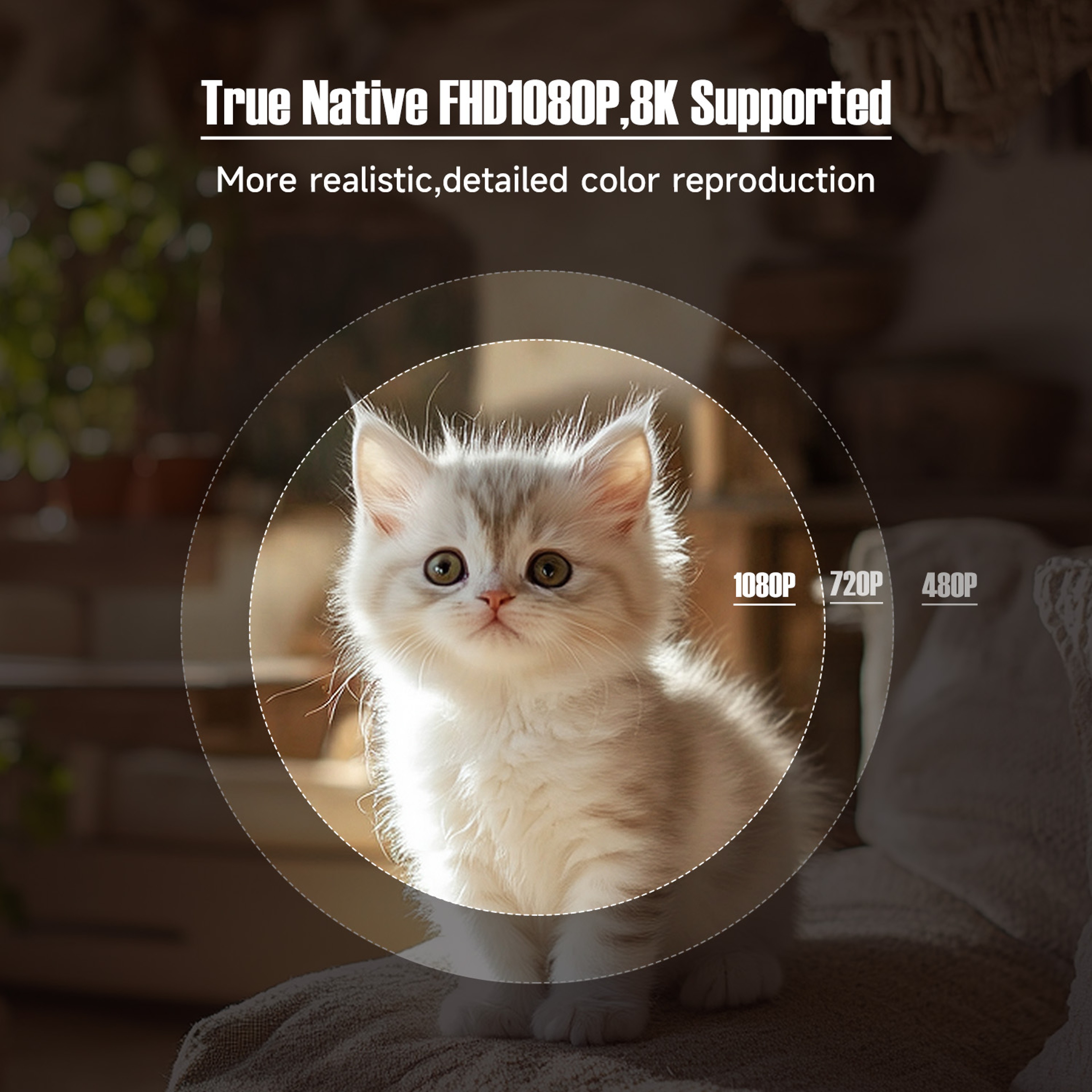 Portable Full HD Projector With Auto Focus ANSI Lumens And WiFi Six 5