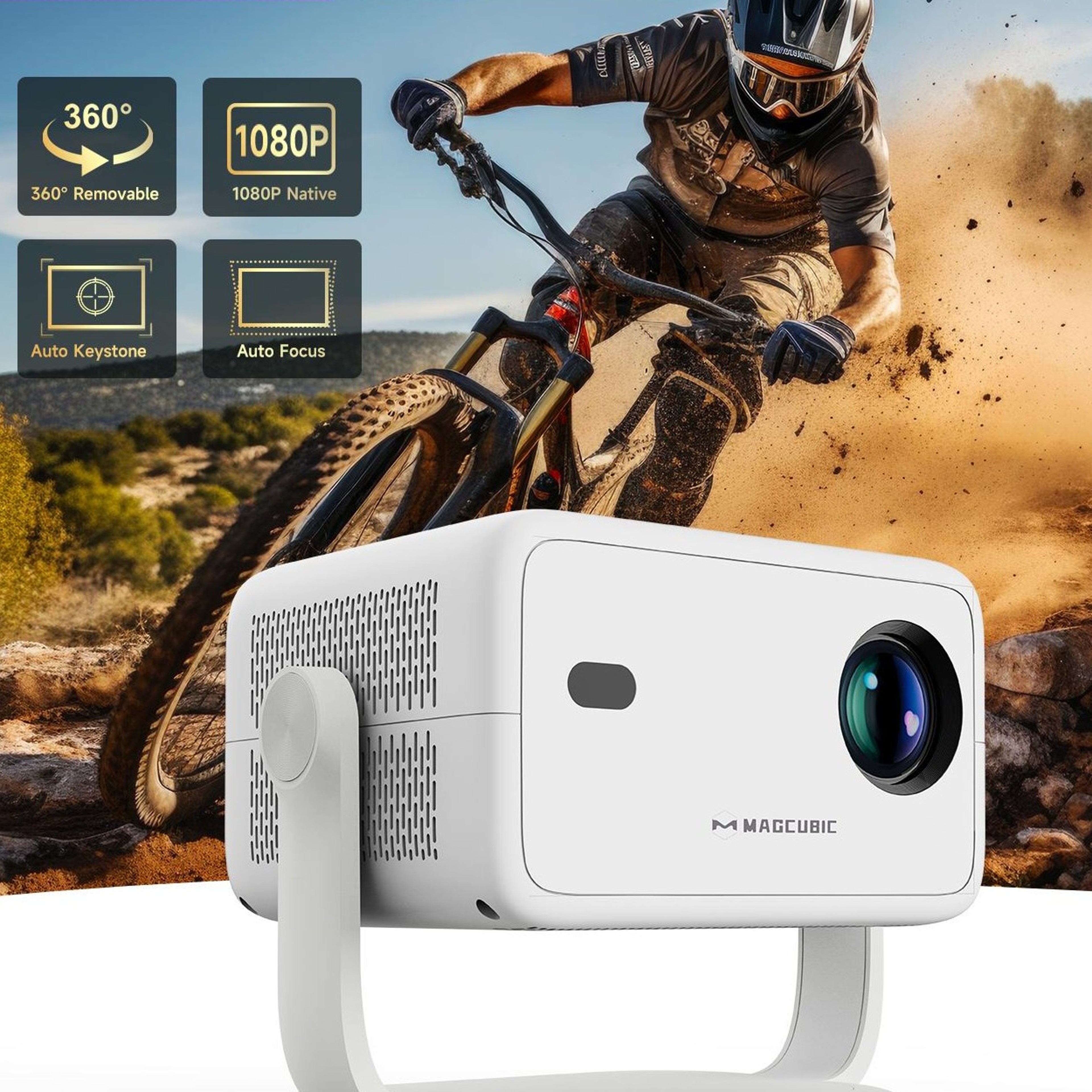 Portable Full HD Projector with Auto Focus ANSI Lumens and WiFi sixjpg