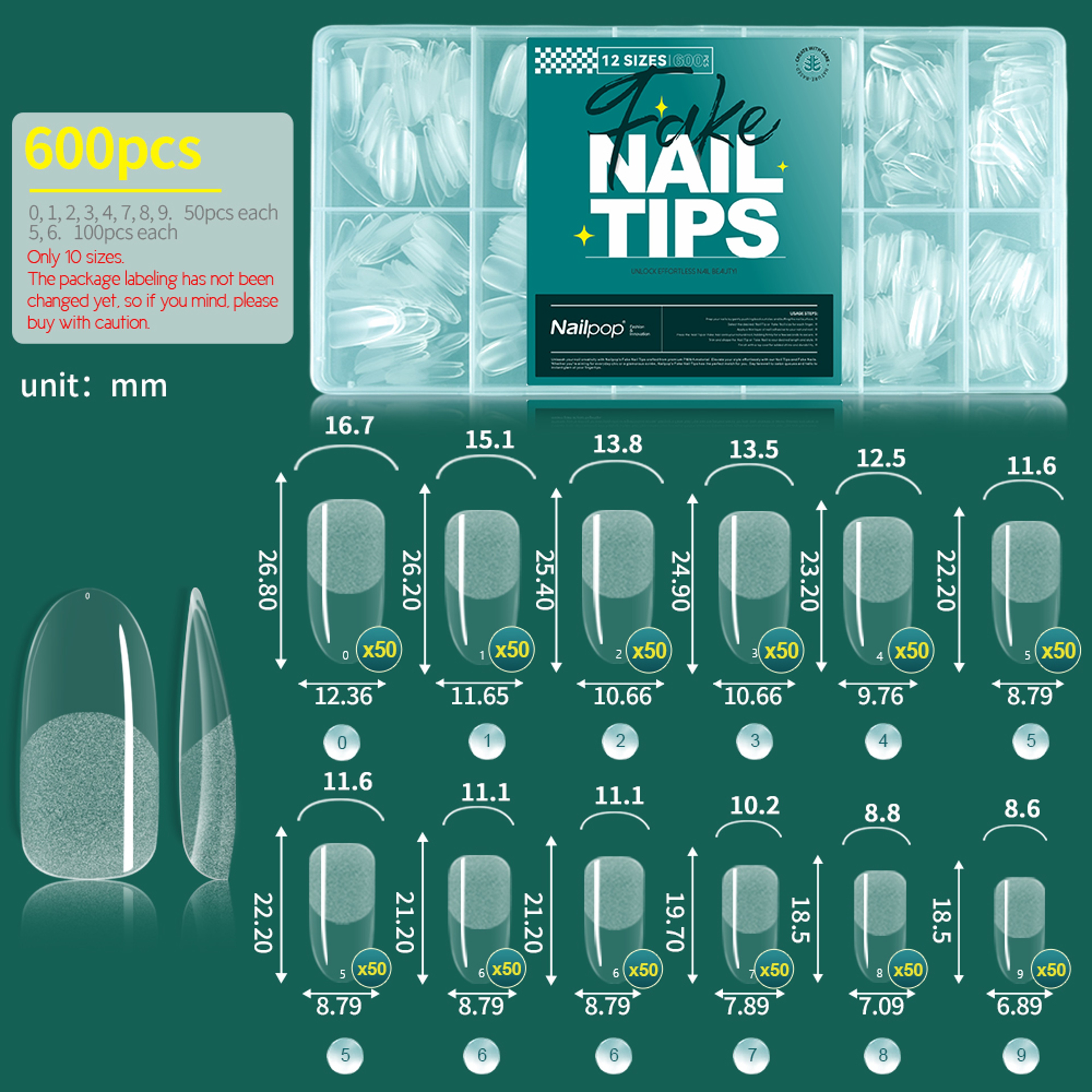 Pre Buffed Full Cover Nail Tips Semi Matte False Nail Extensions – view 12