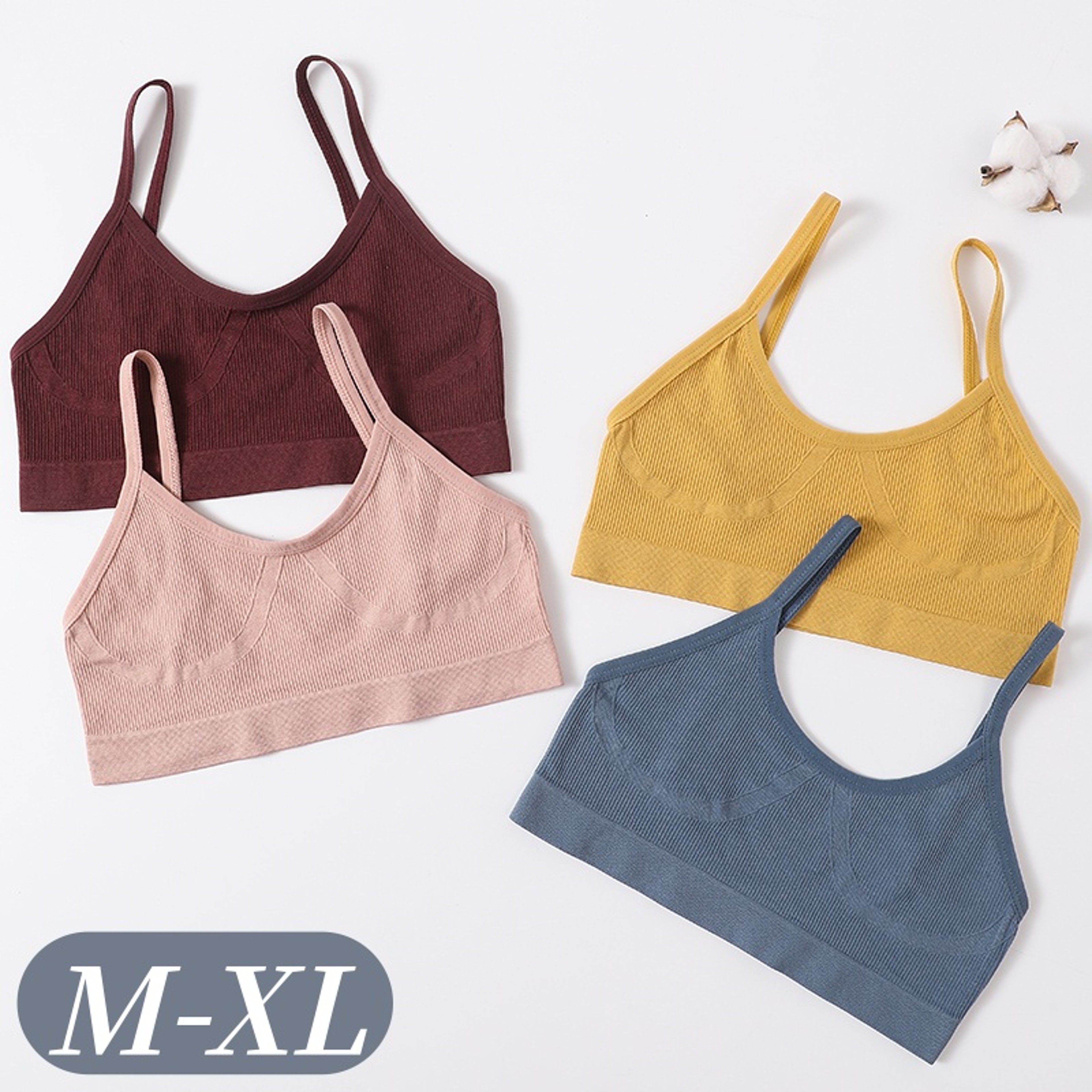 Womens Seamless Ribbed Wireless Bralette with U Back Design – view 1