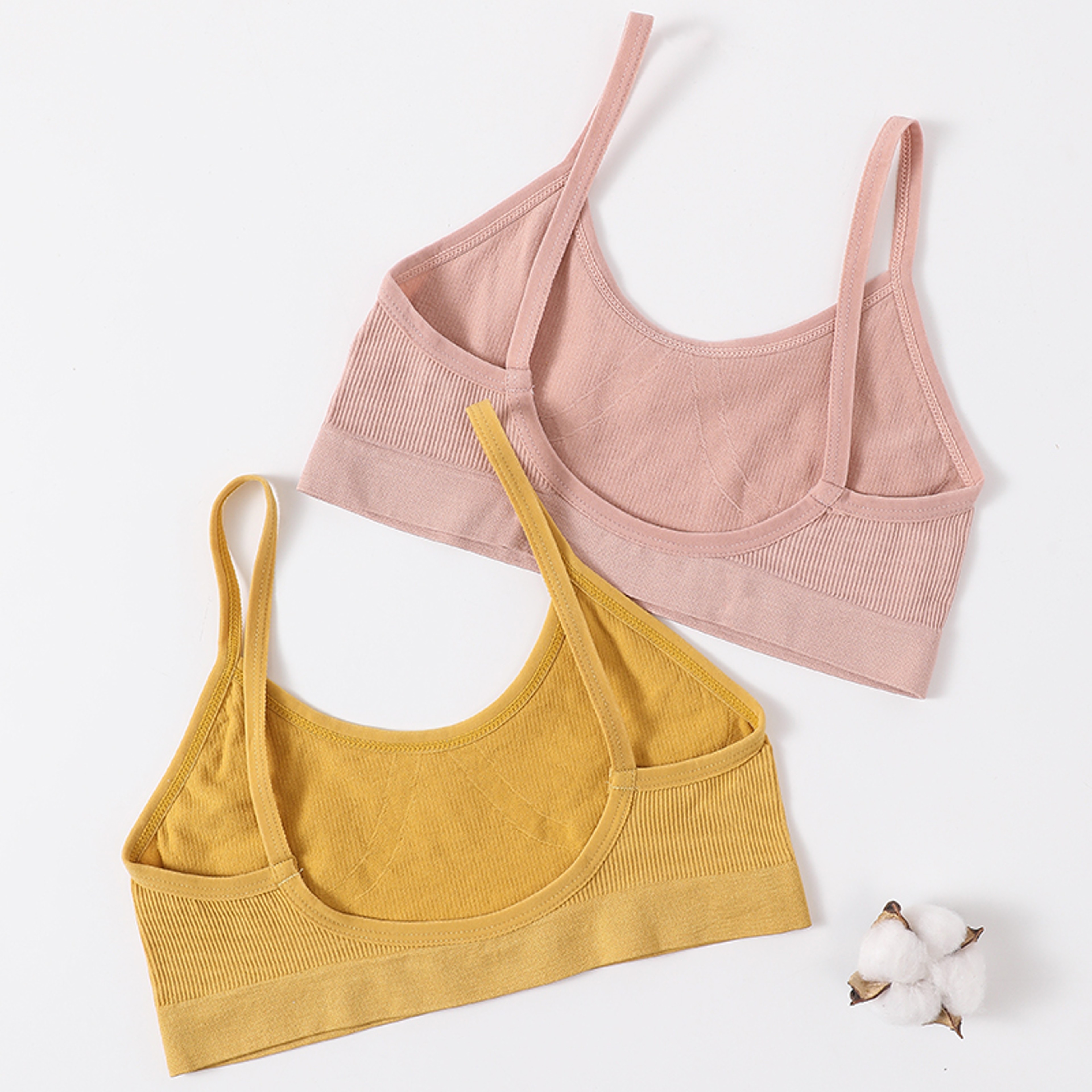 Womens Seamless Ribbed Wireless Bralette with U Back Design – view 2