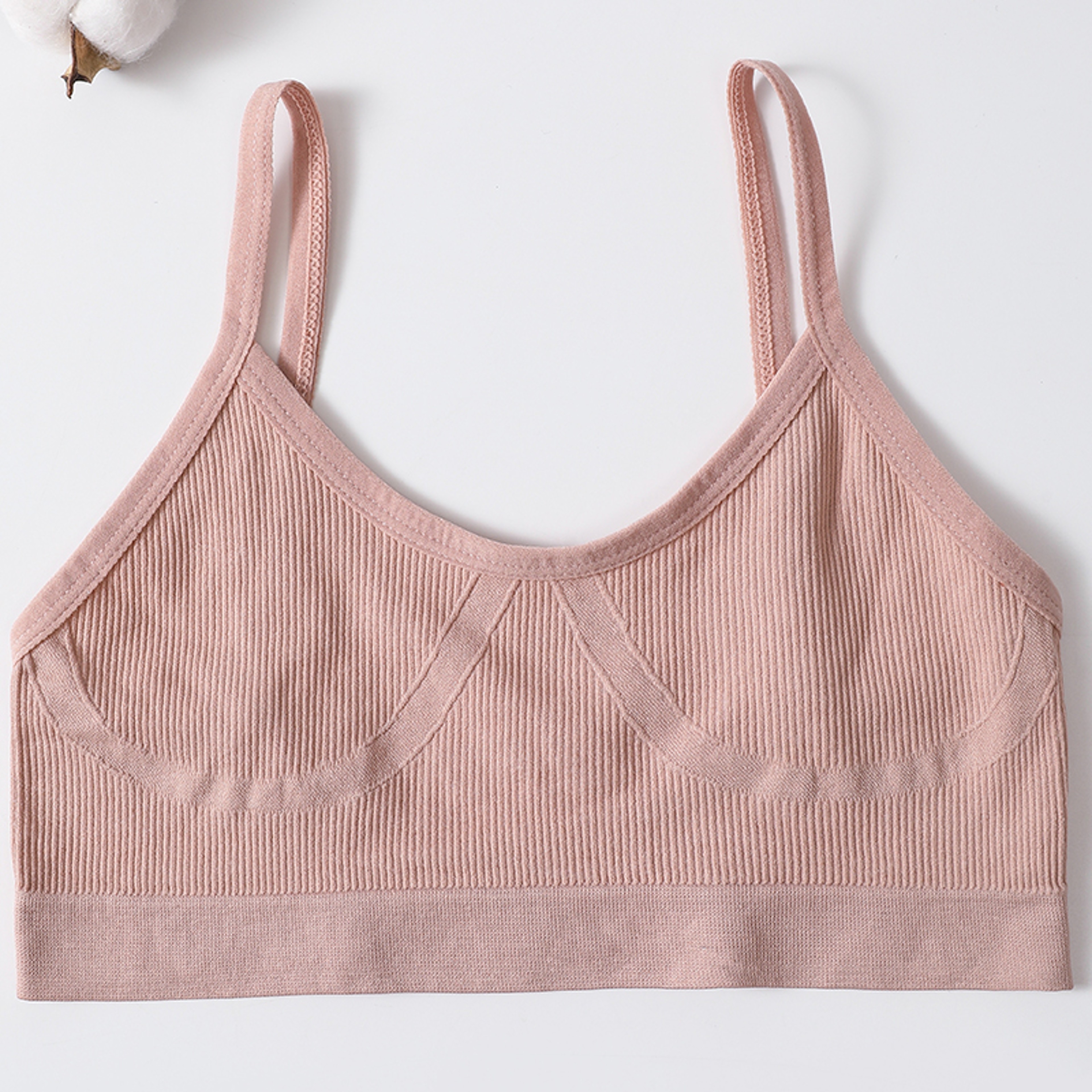 Womens Seamless Ribbed Wireless Bralette with U Back Design – view 7