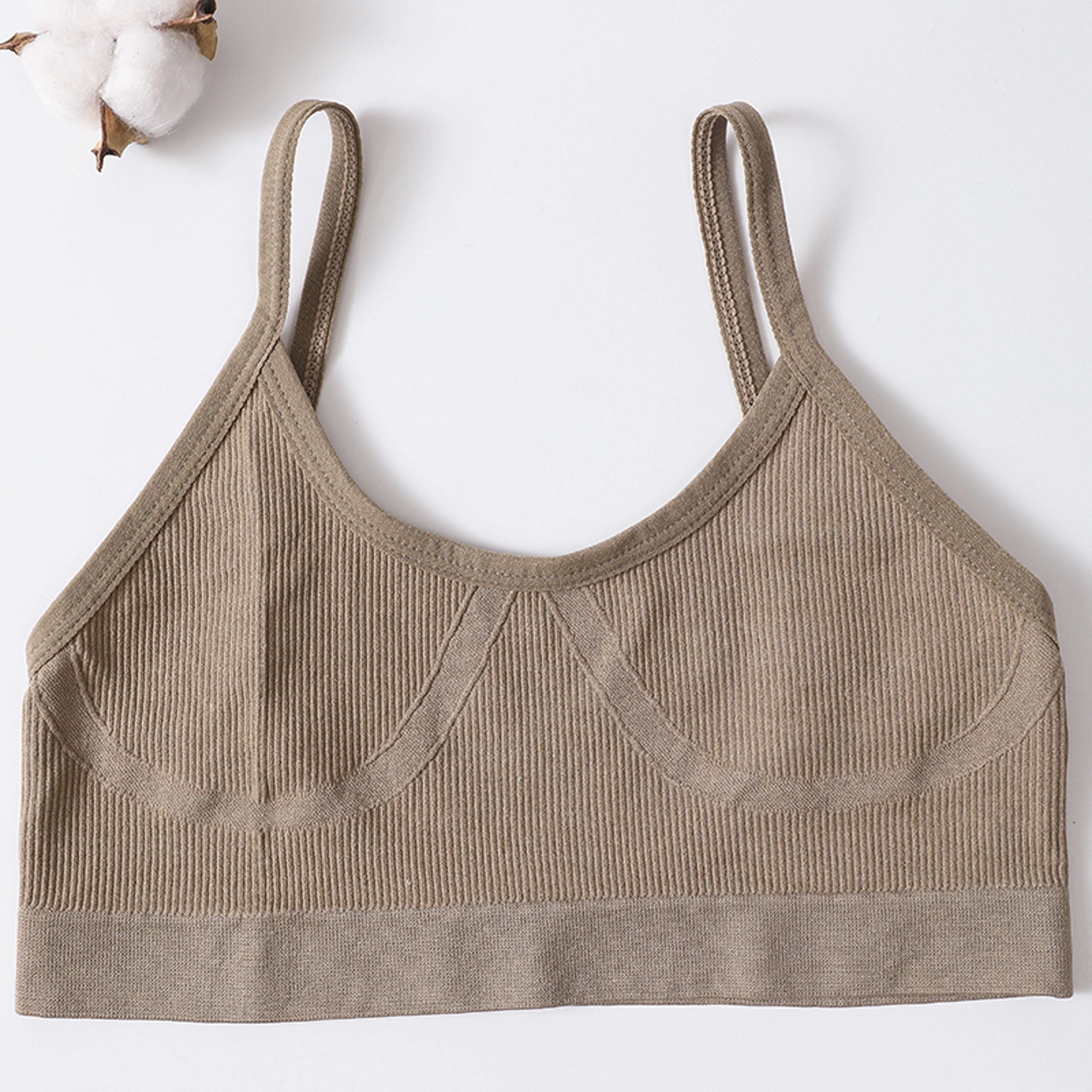 Womens Seamless Ribbed Wireless Bralette with U Back Design – view 10
