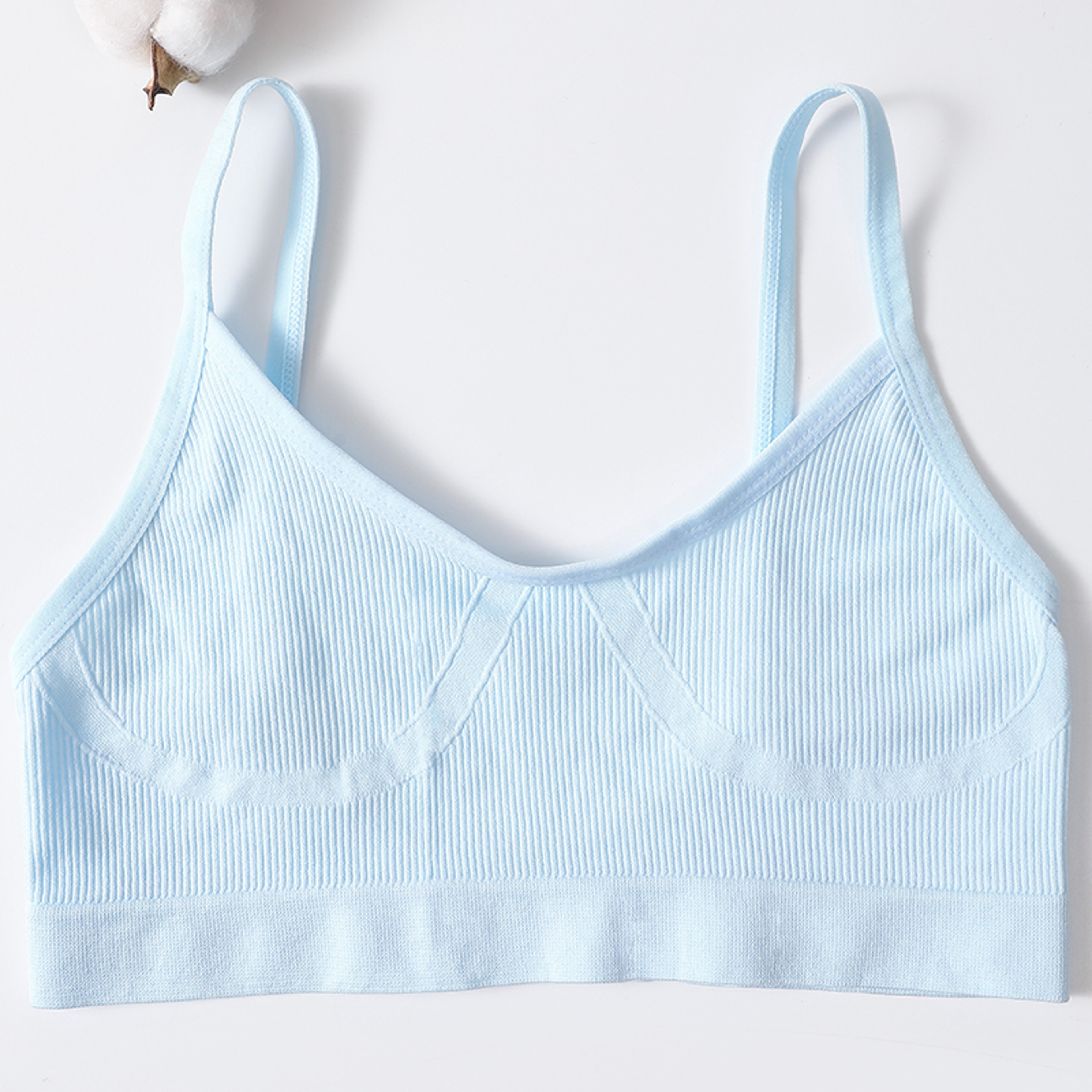 Womens Seamless Ribbed Wireless Bralette with U Back Design – view 12