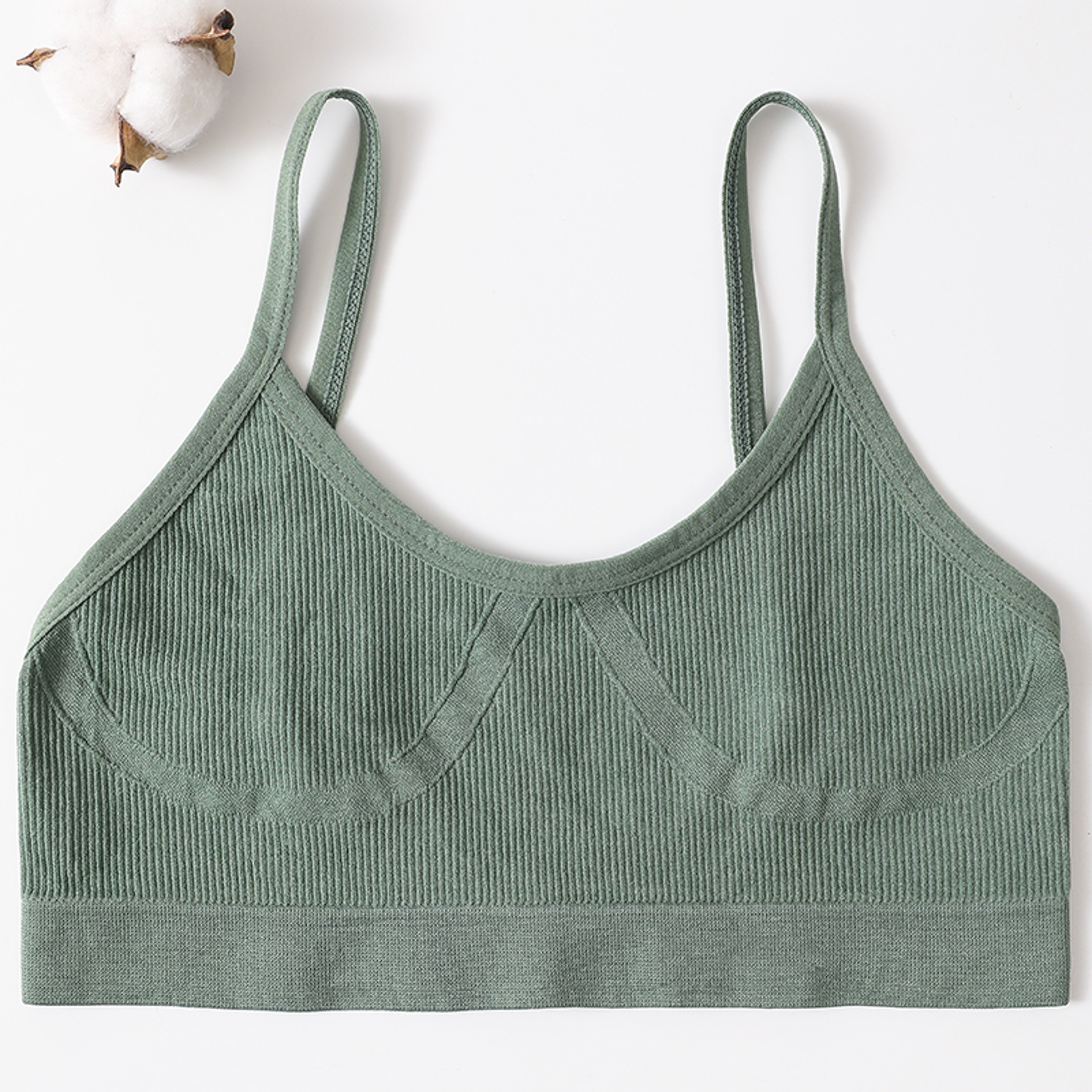 Womens Seamless Ribbed Wireless Bralette with U Back Design – view 17