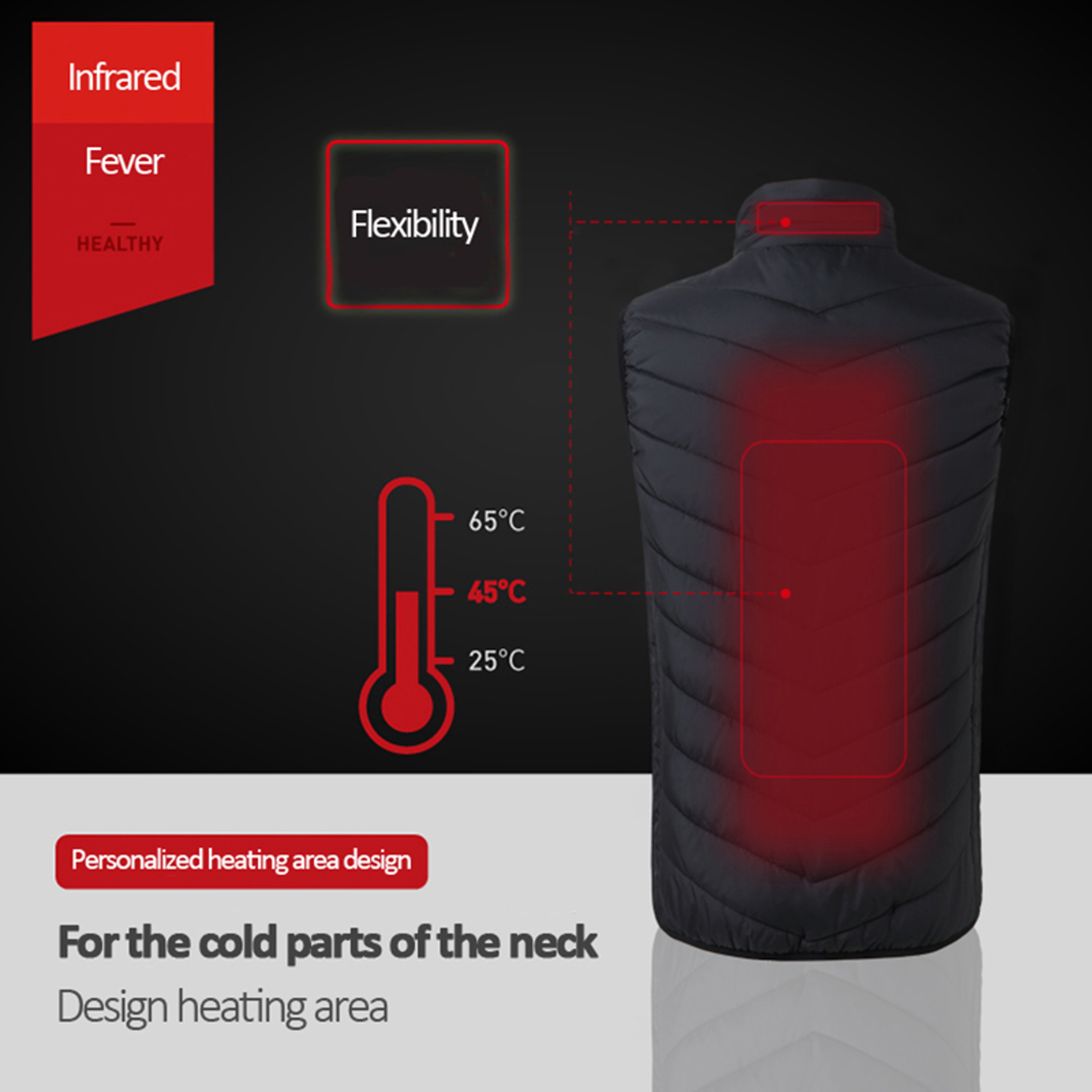 Mens USB Heated Vest With Seventeen Heating Zones For Winter Outdoor Activities 3