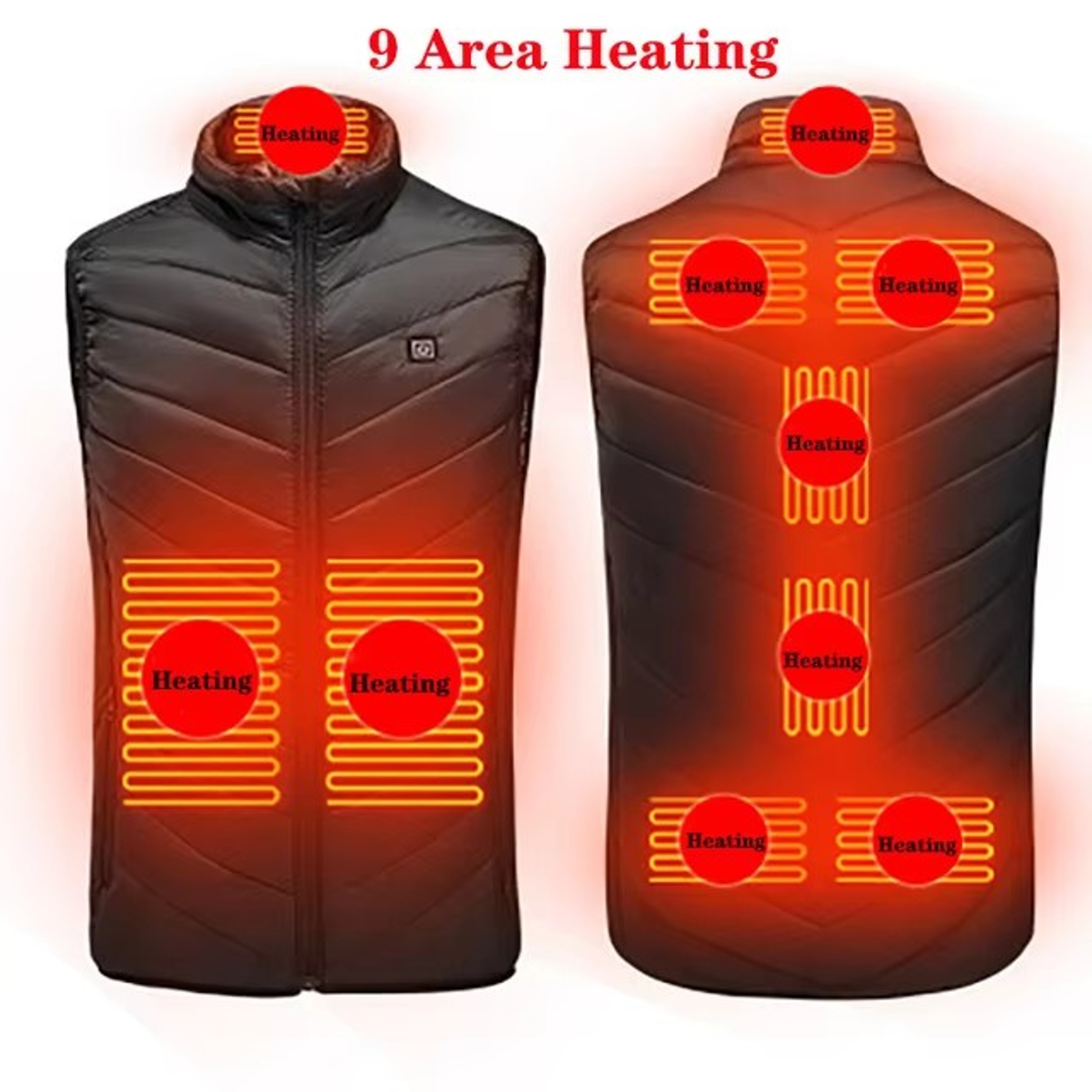 Mens USB Heated Vest With Seventeen Heating Zones For Winter Outdoor Activities 7