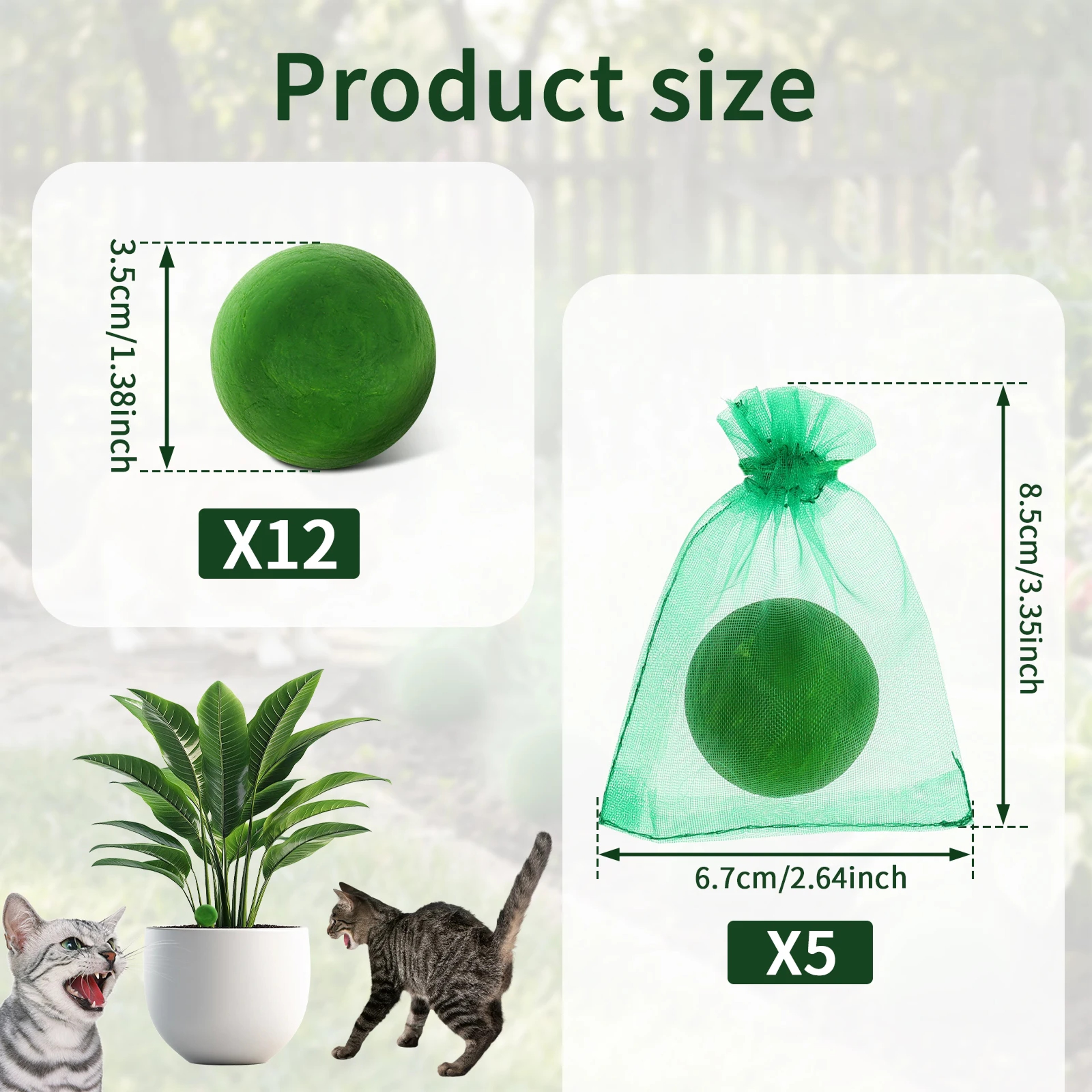 Twelve Piece Natural Cat Repellent Balls with Peppermint Oil for Yard and Garden – view 7