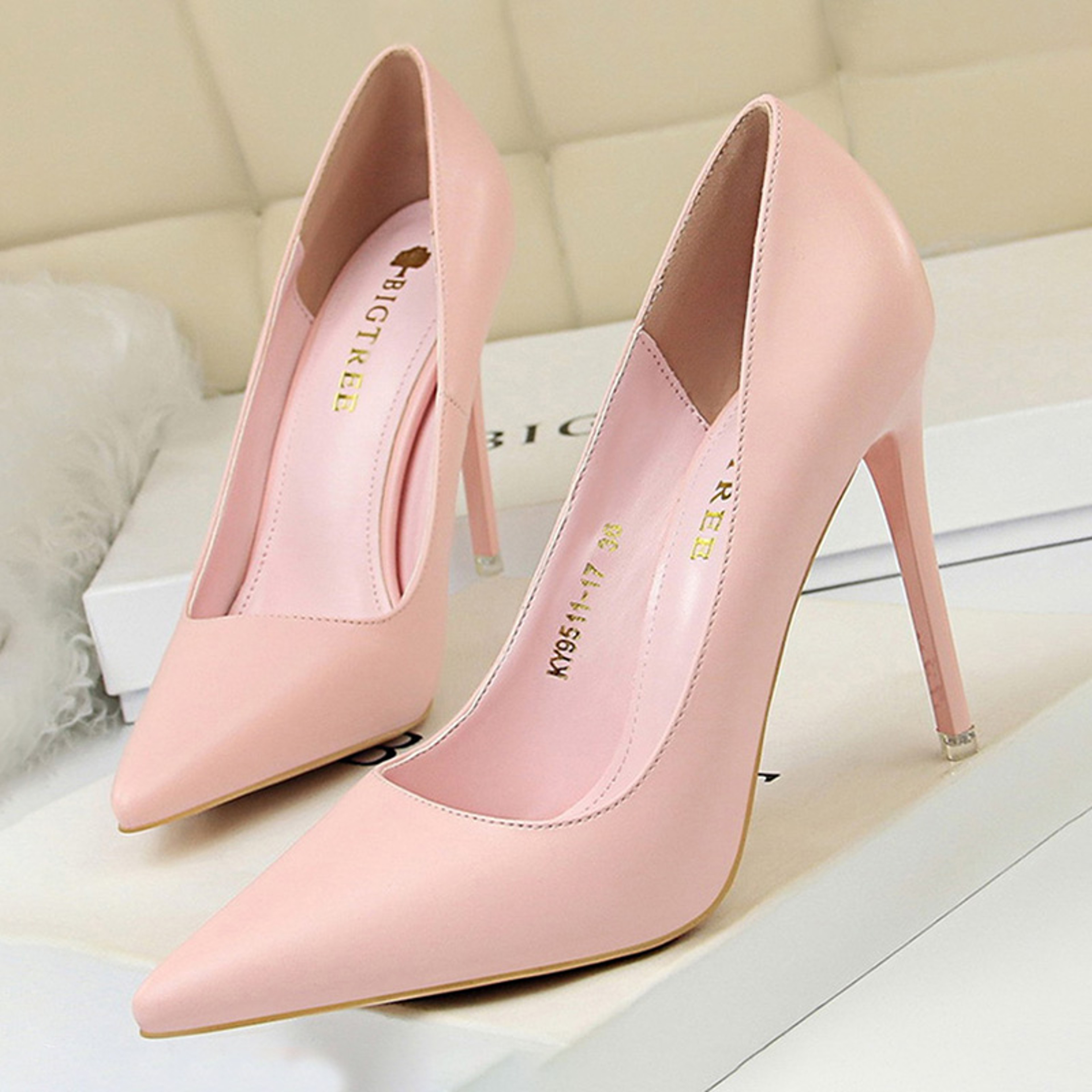 Womens Pointed Toe Stiletto Pumps Slip On High Heels for Weddings and Parties – view 6