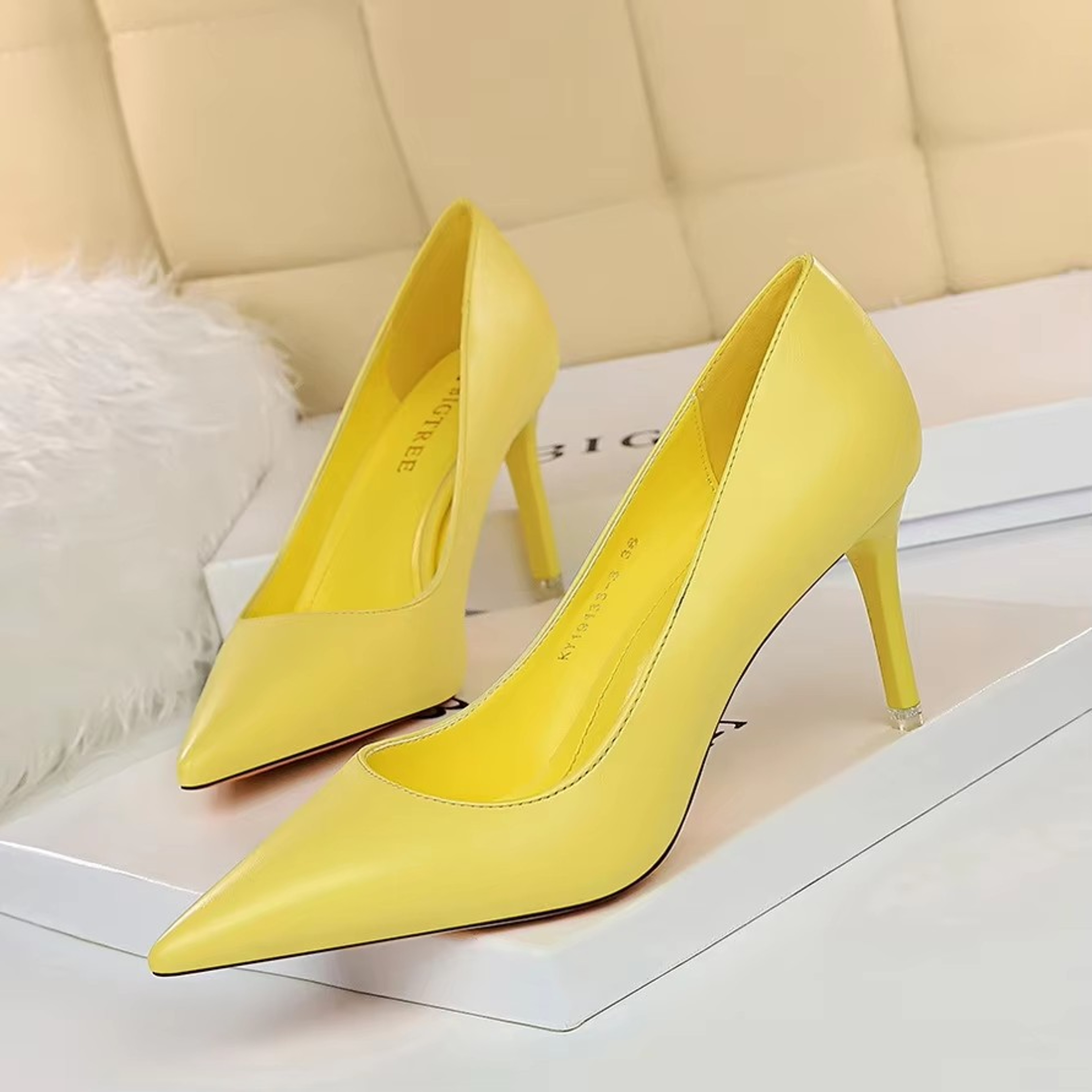 Womens Pointed Toe Stiletto Pumps Slip On High Heels for Weddings and Parties – view 12