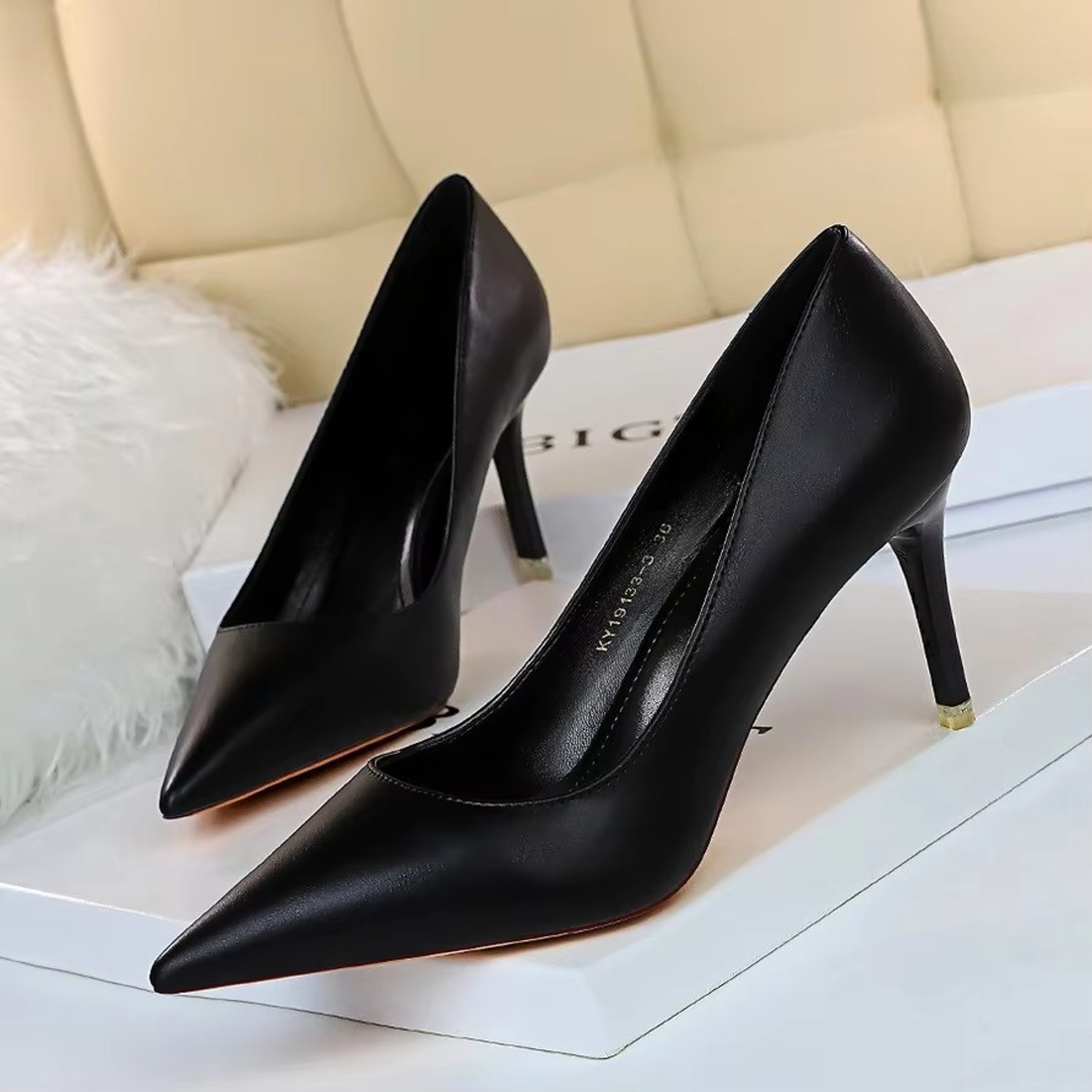 Womens Pointed Toe Stiletto Pumps Slip On High Heels for Weddings and Parties – view 15