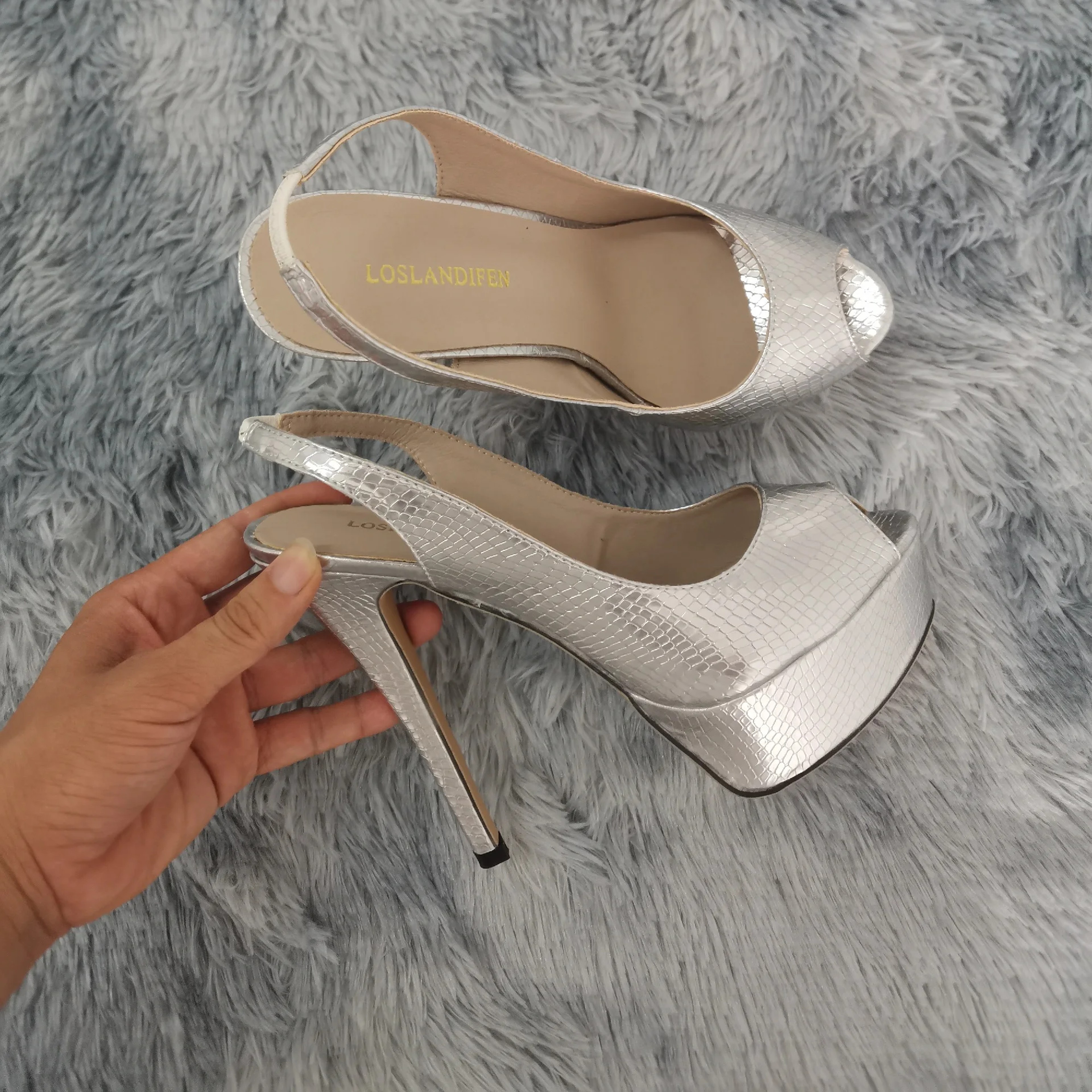 Womens Stiletto Platform Sandals with Open Toe and Gladiator Style – view 7