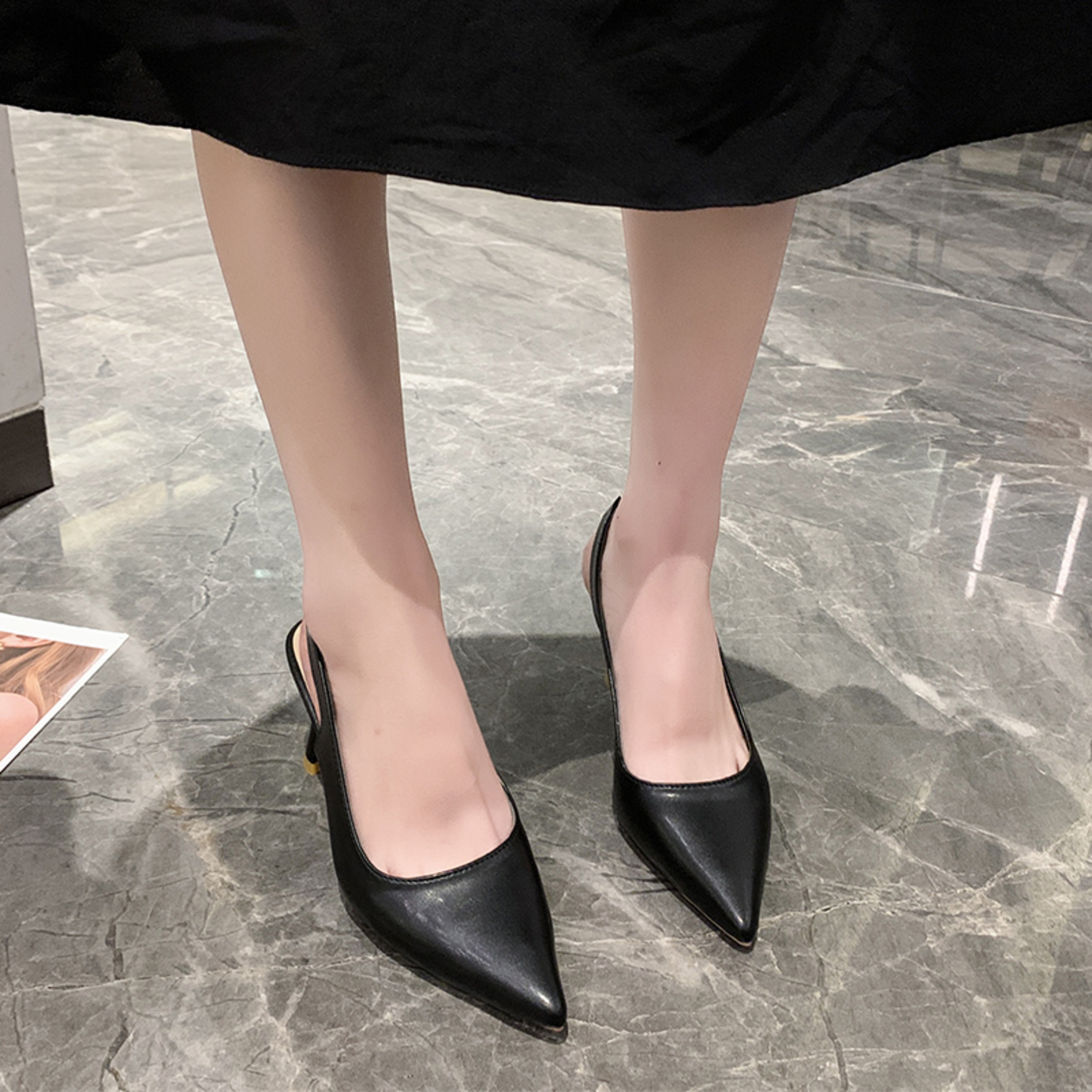 Womens Pointed Toe Stiletto Sandals with Slip On Design – view 3