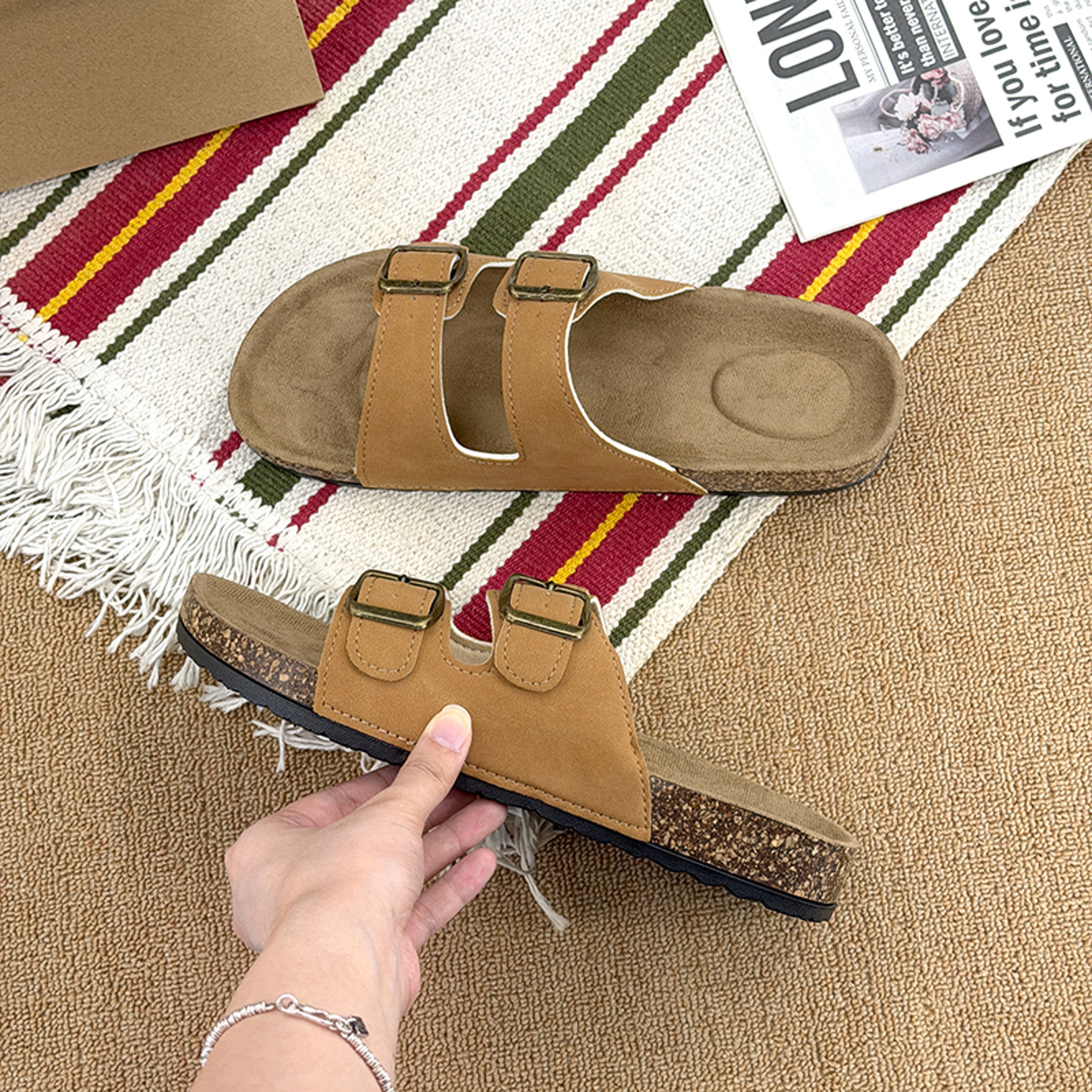 Mens Double Strap Sandals with Adjustable Buckles and Anti Slip Soles – view 6