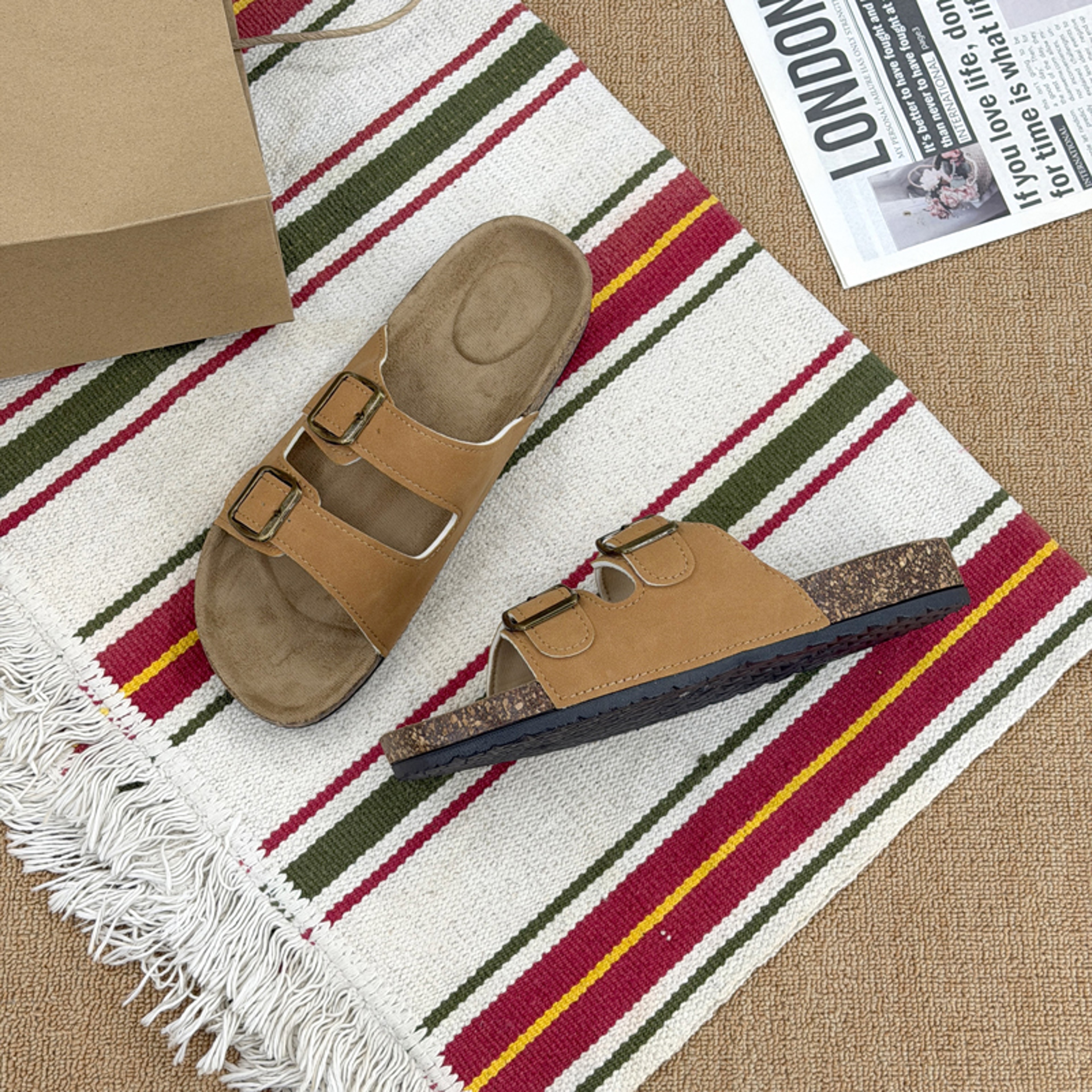 Mens Double Strap Sandals with Adjustable Buckles and Anti Slip Soles – view 7