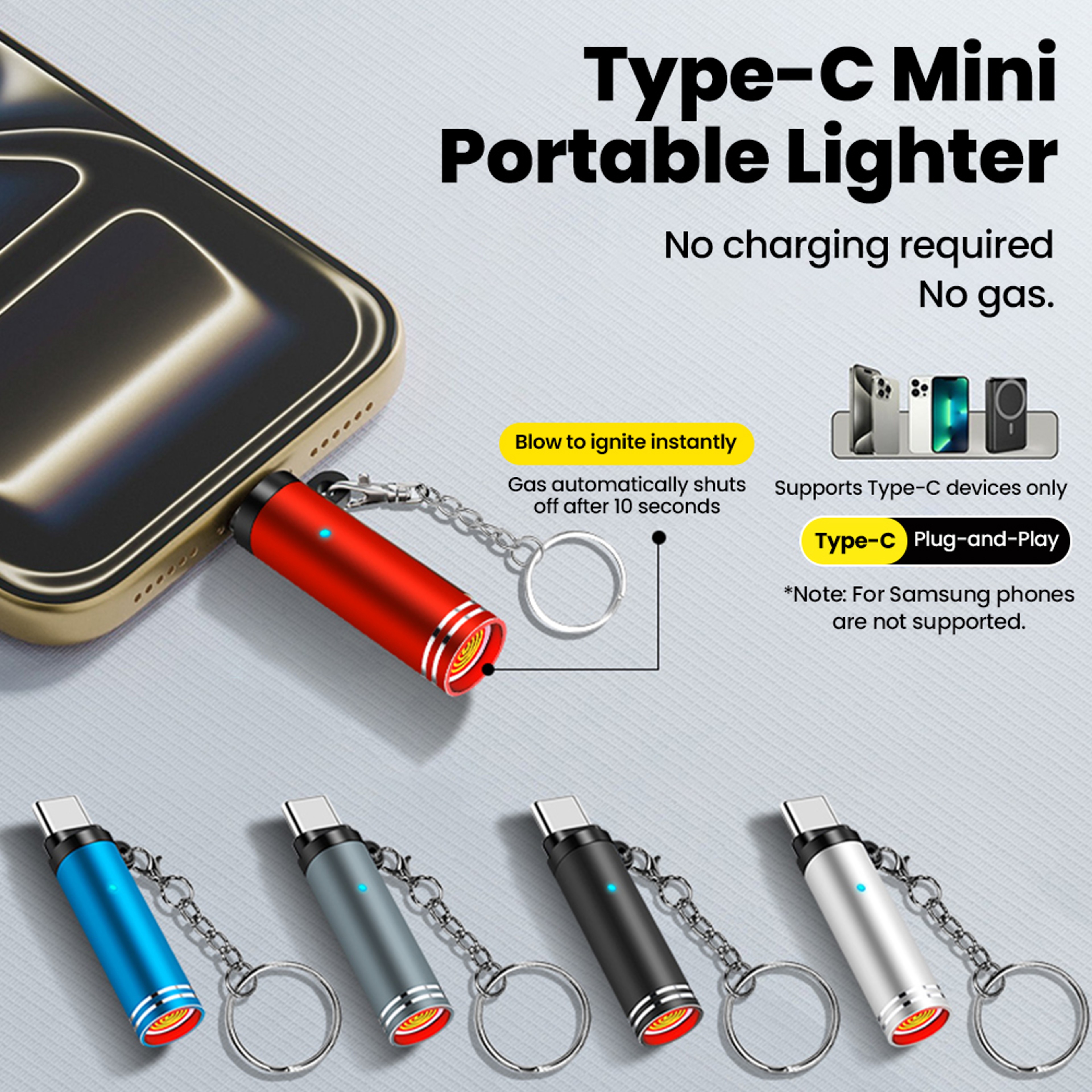 Mini USB C Cigarette Lighter Adapter Portable Plug In USB Warmer 1