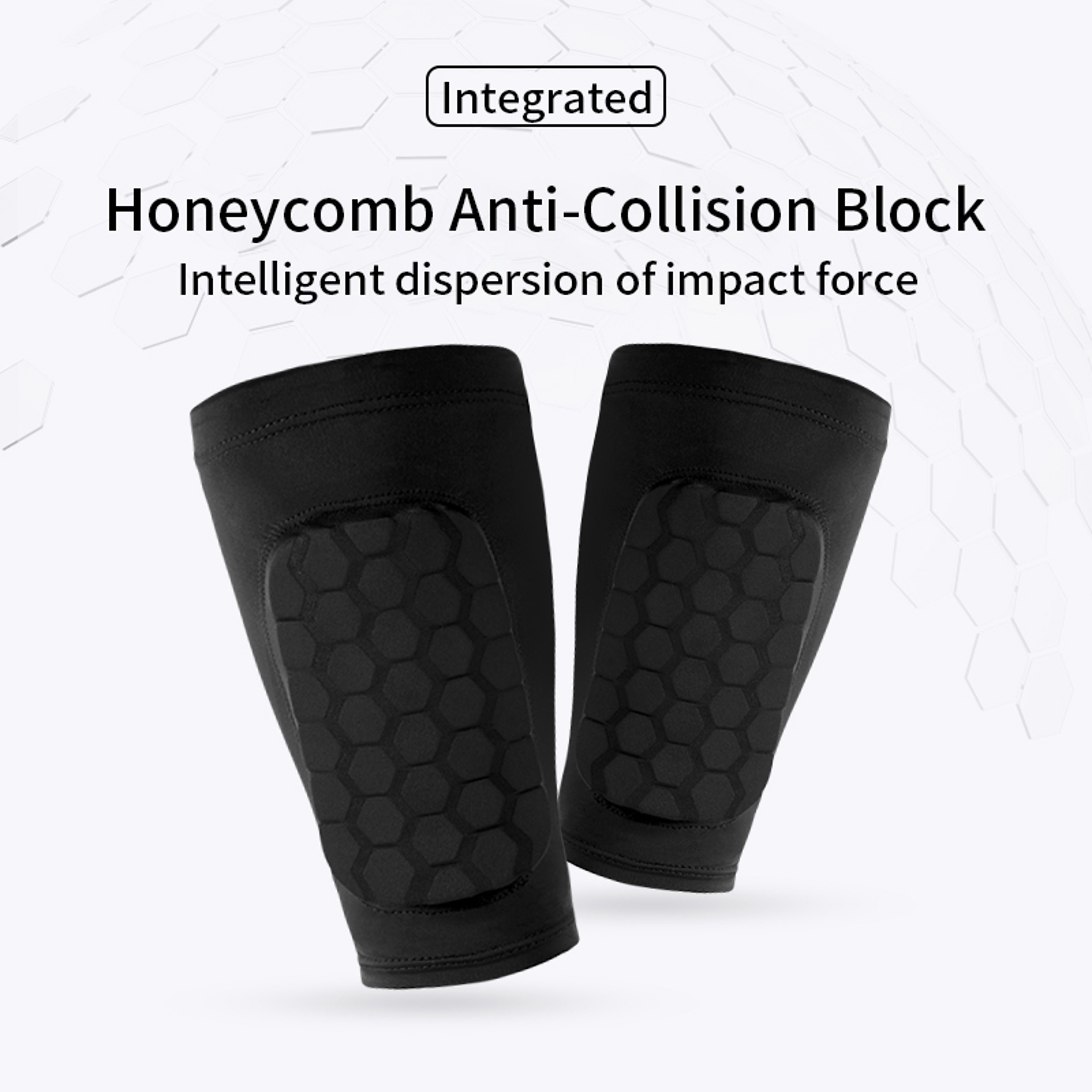 Soccer Shin Guards with Honeycomb EVA Padding and Non Slip Calf Sleeves – view 2