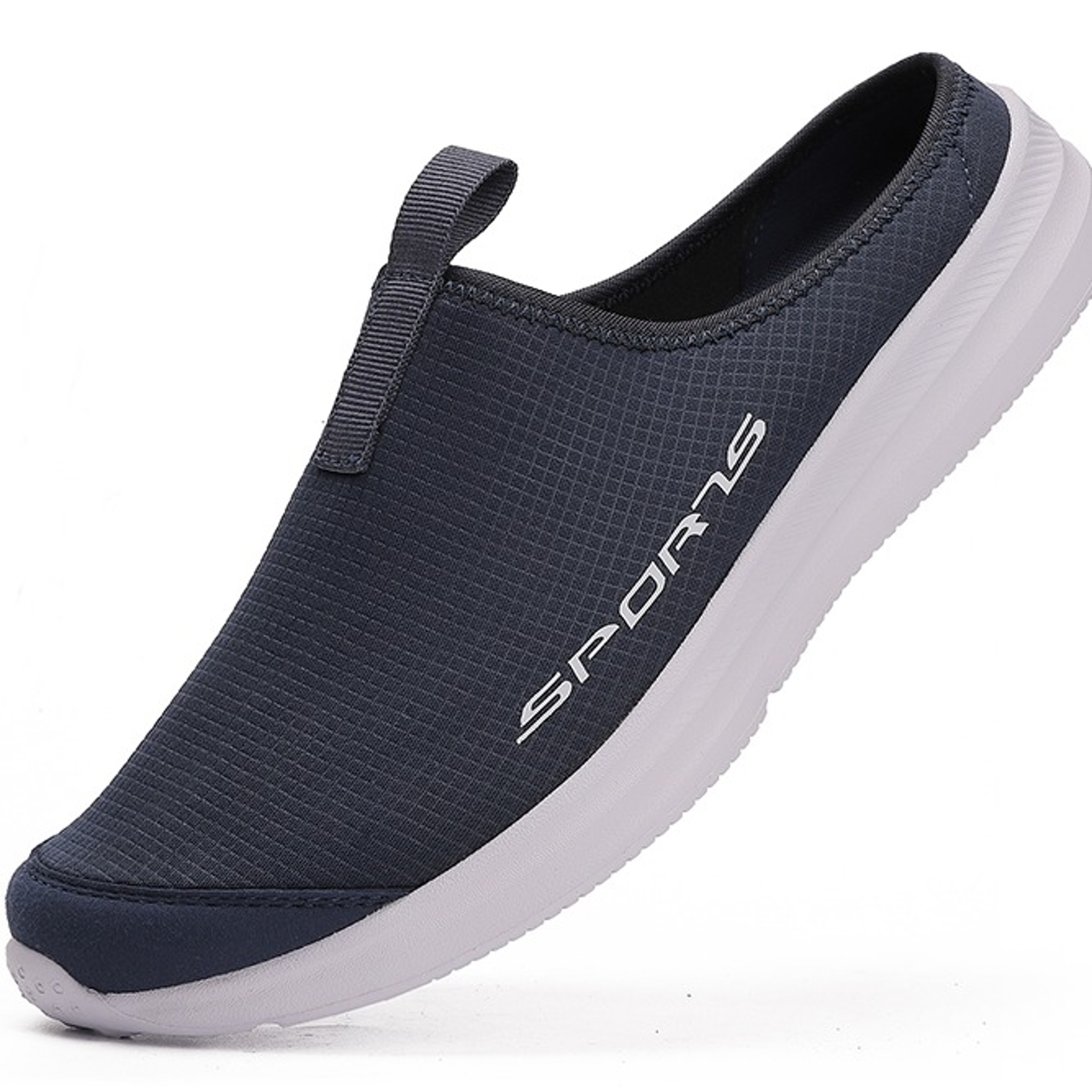 Mens Breathable Mesh Slip On Half Slippers with Soft EVA Solesjpg