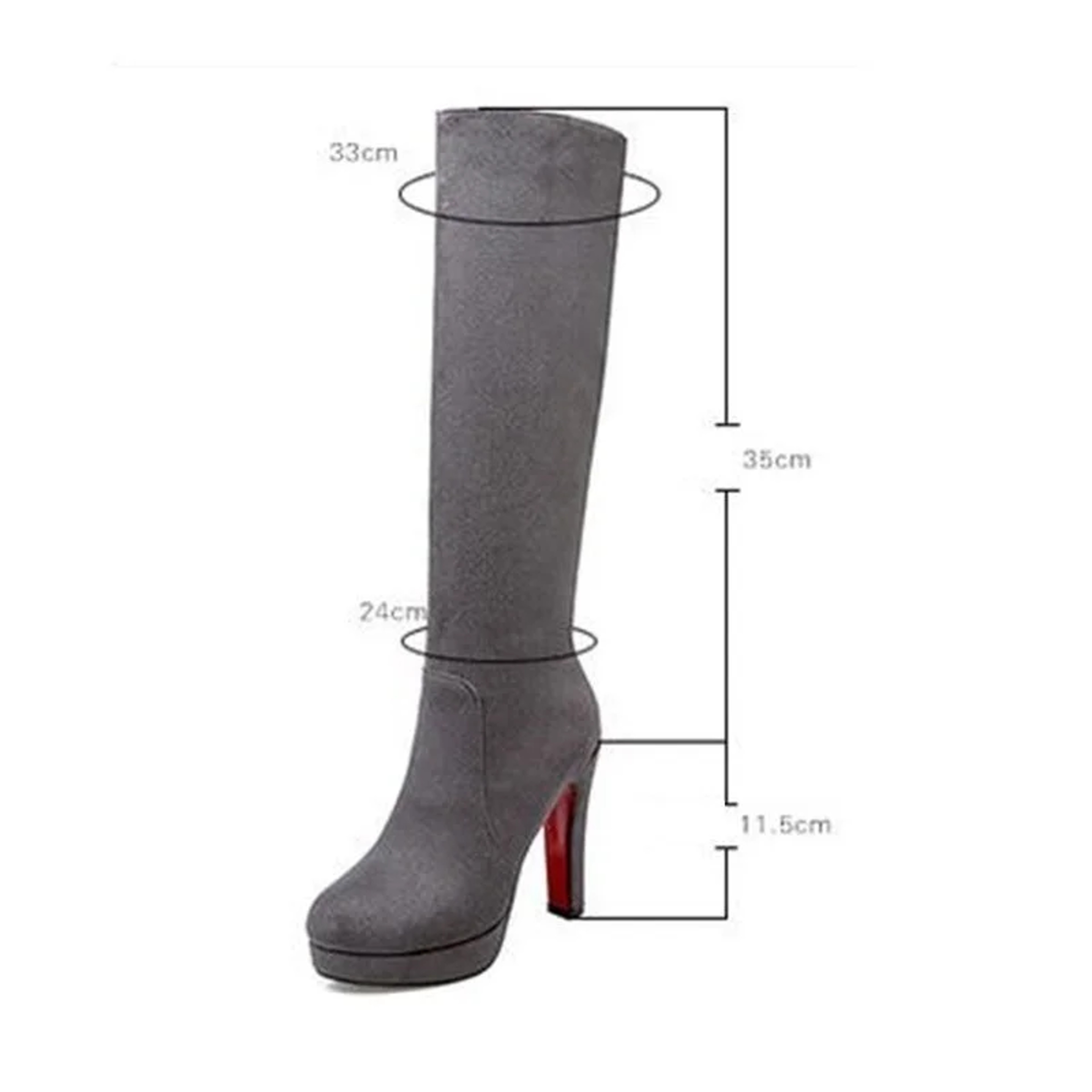Womens Knee High Platform Boots With Square Heels And Zipper Closure 2