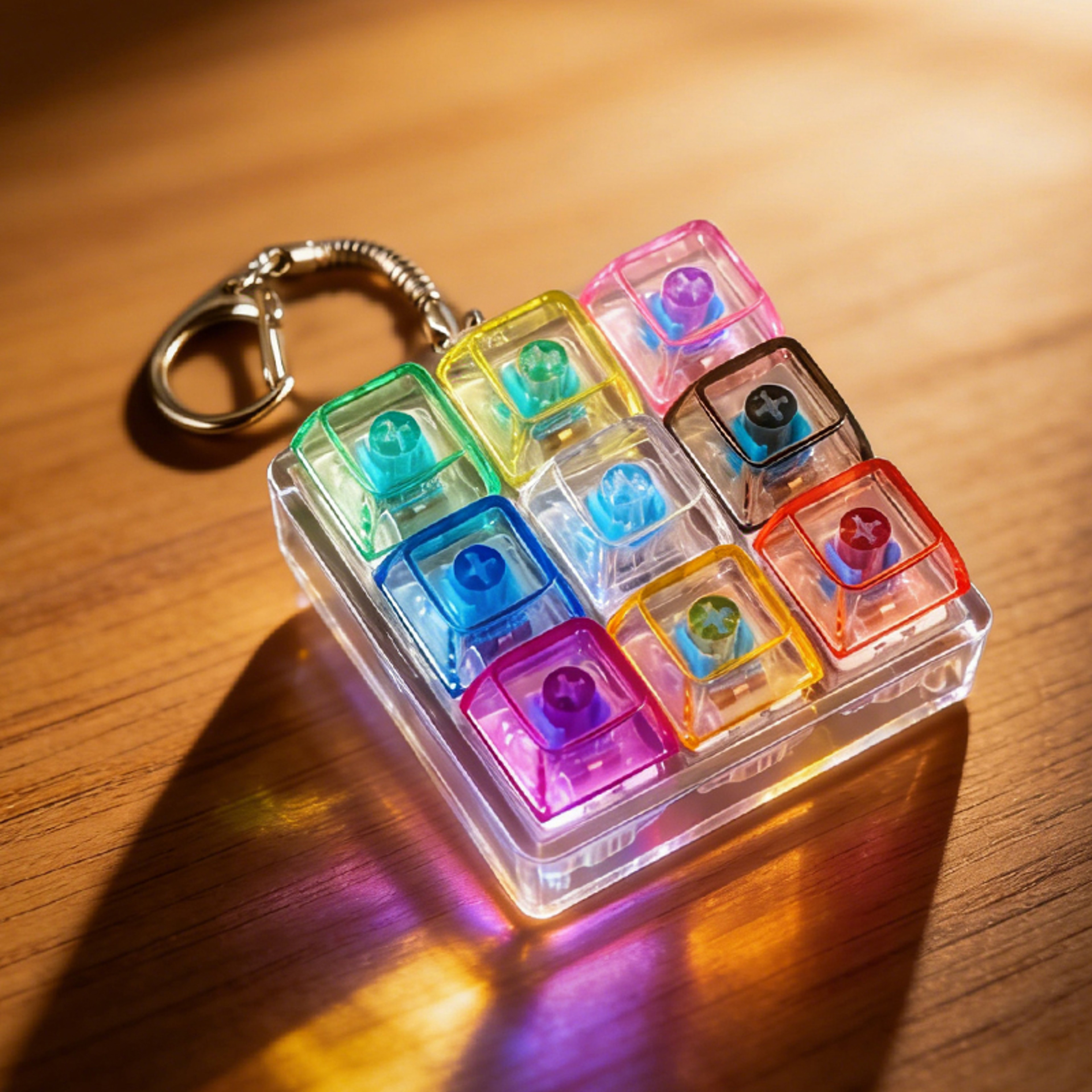 LED Keyboard Keychain Fidget Toy with Clickable Keys for Stress Relief – view 12
