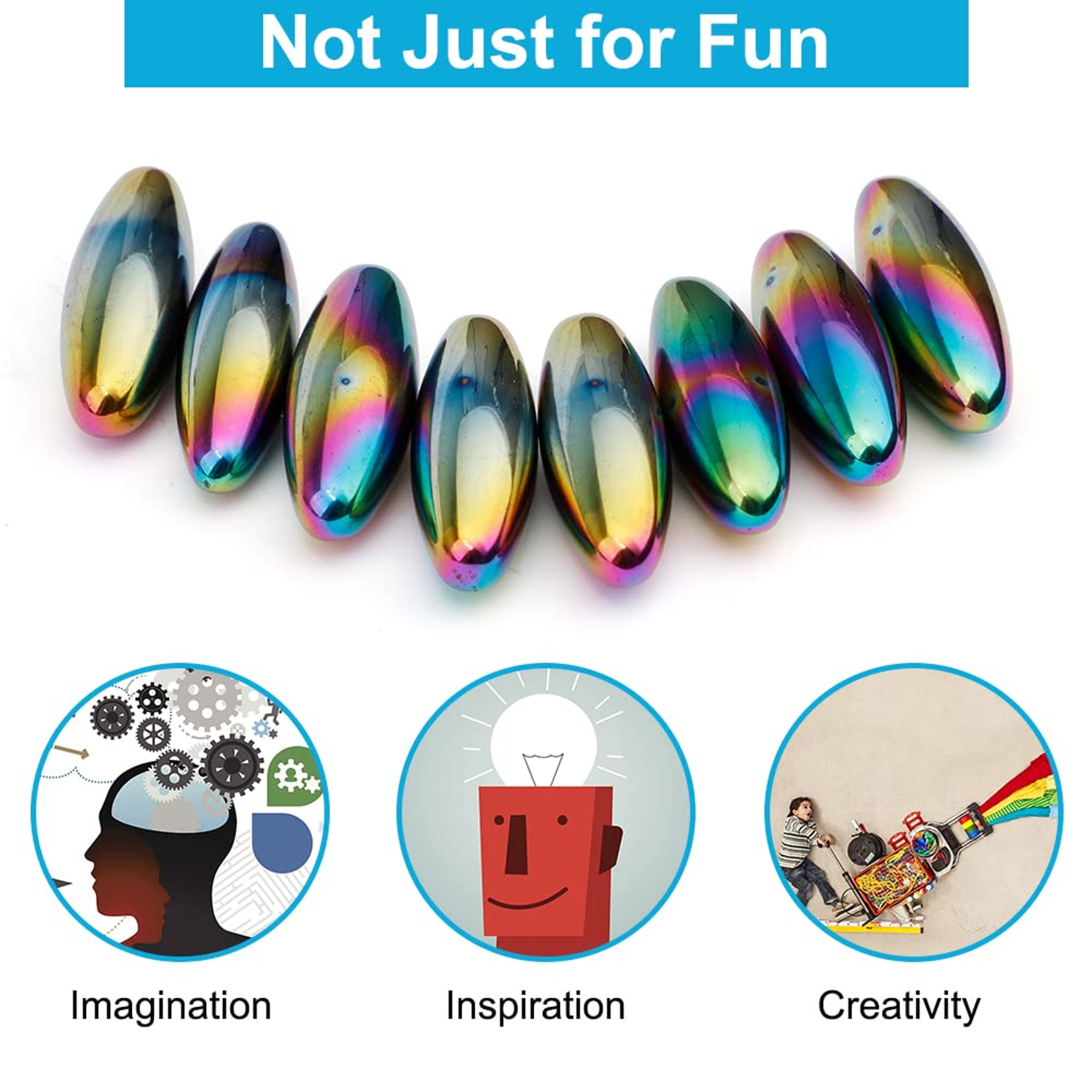 Oval Magnetic Fidget Balls Metal Sensory Beads for Adults and Teens – view 3