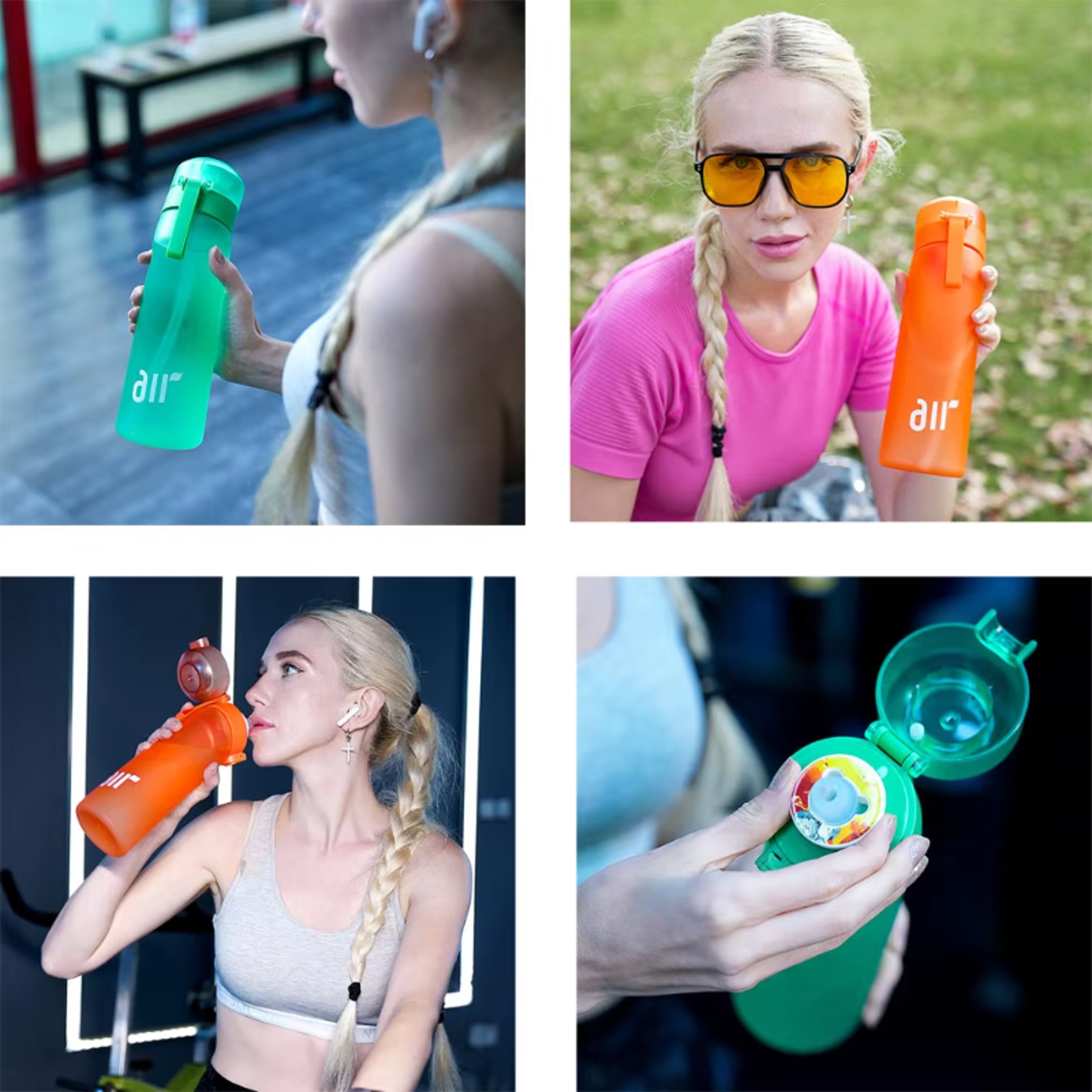 Leakproof Sports Water Bottle with Straw and Random Flavor Pod – view 4