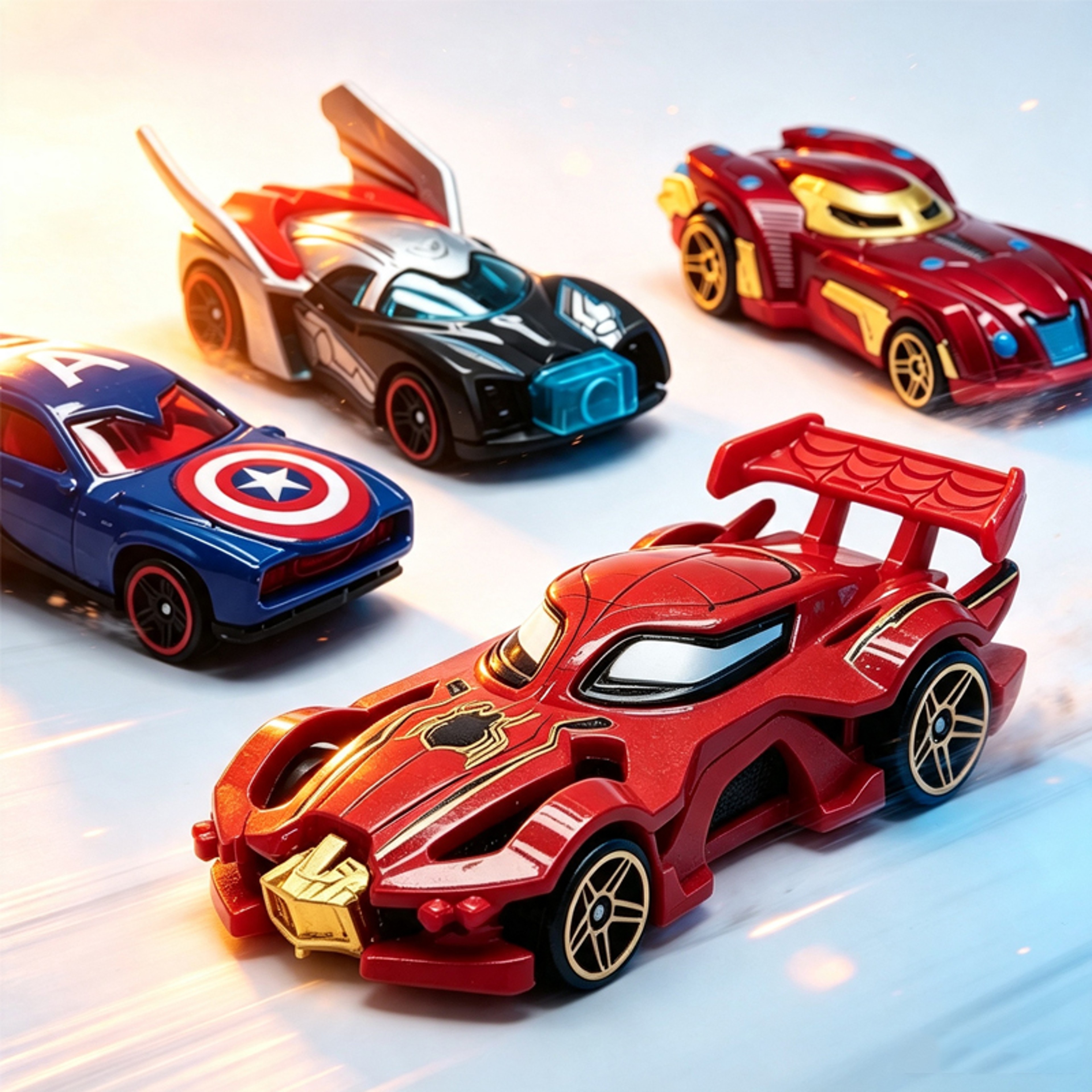 Superhero Die Cast Toy Car Metal and Plastic Mini Racing Vehicle Model – view 1