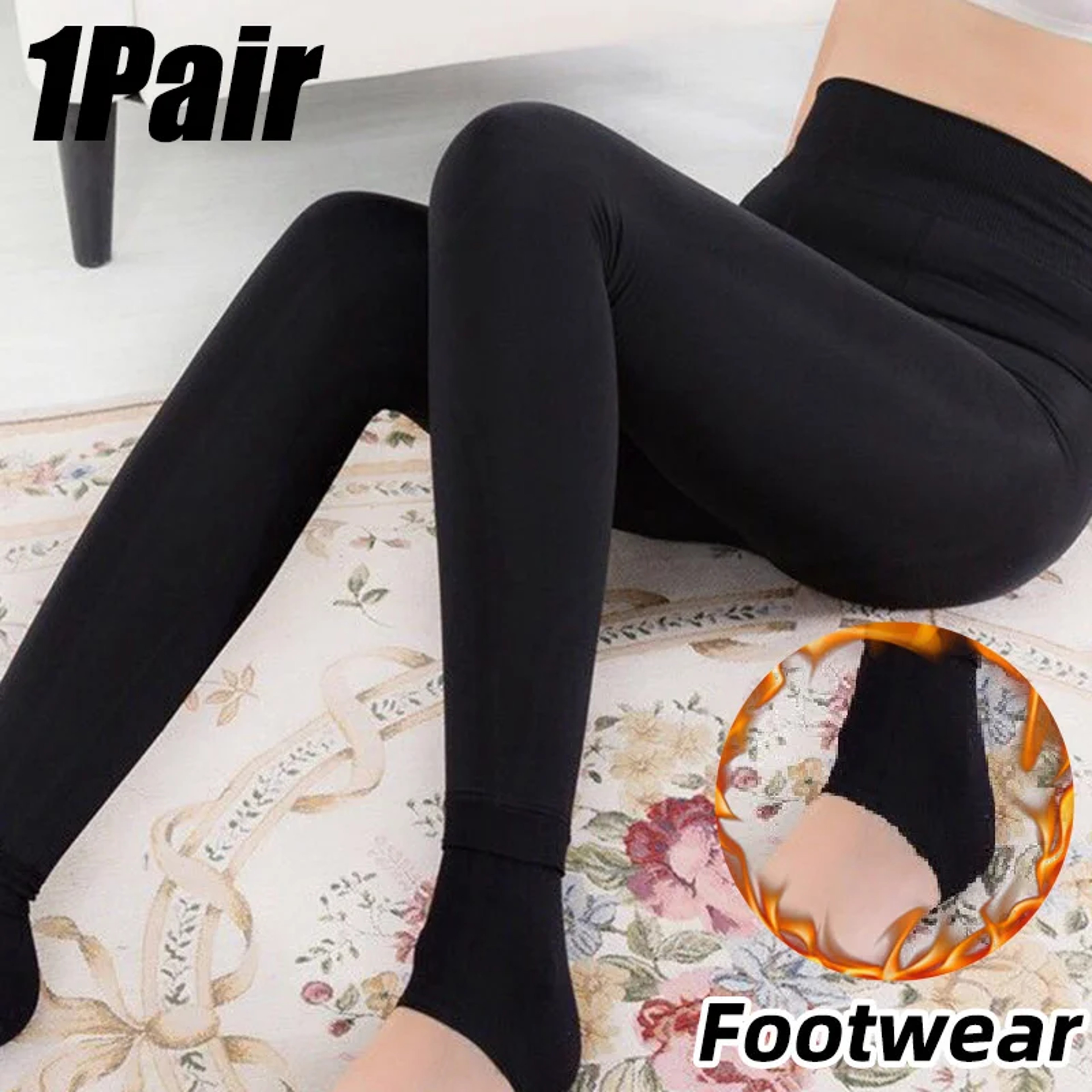 Womens Fleece Lined Leggings With Pearl Velvet Warm Winter Tights 11