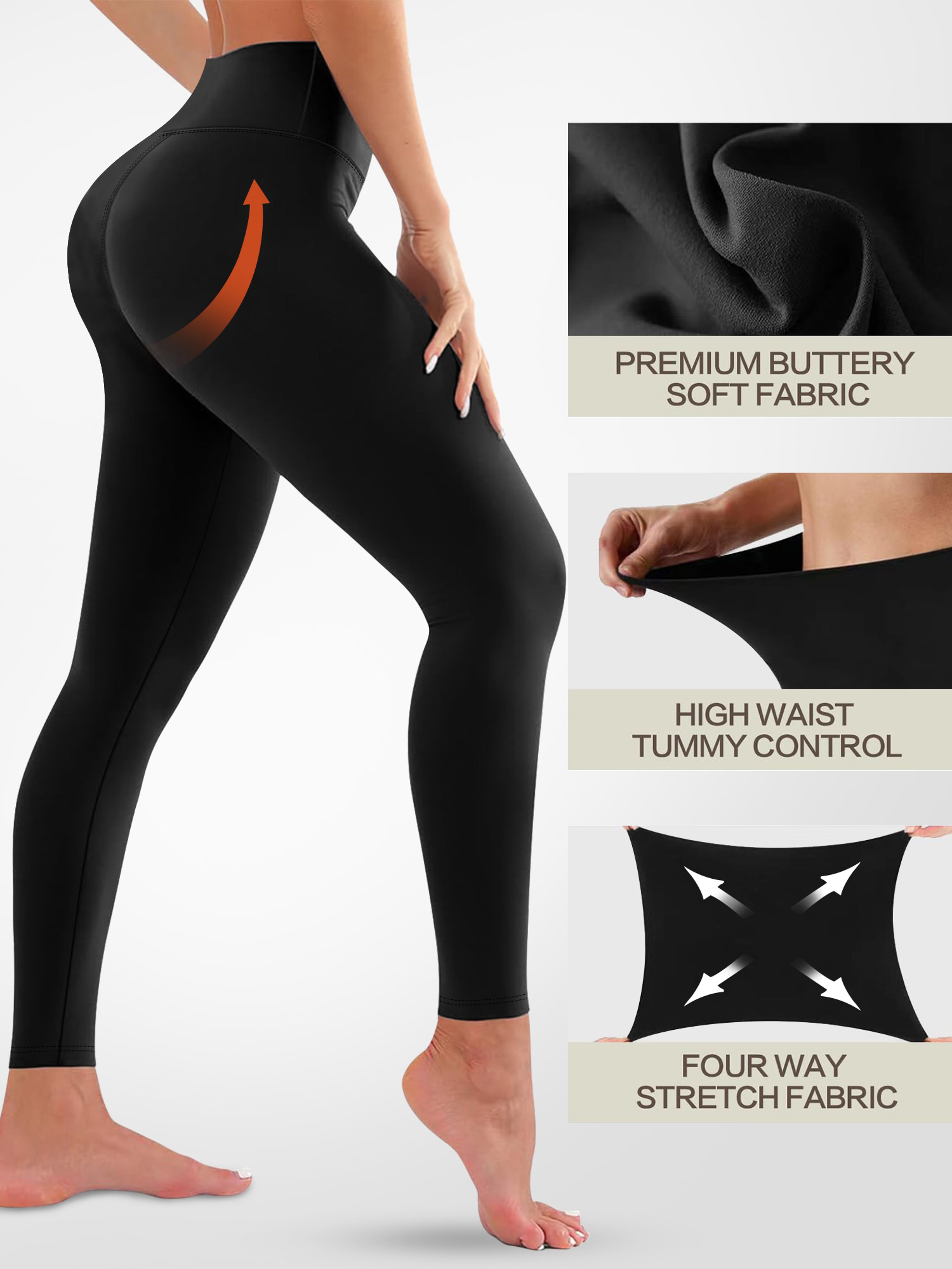 Womens High Waisted Tummy Control Leggings for Yoga Workouts and Everyday Wear – view 2