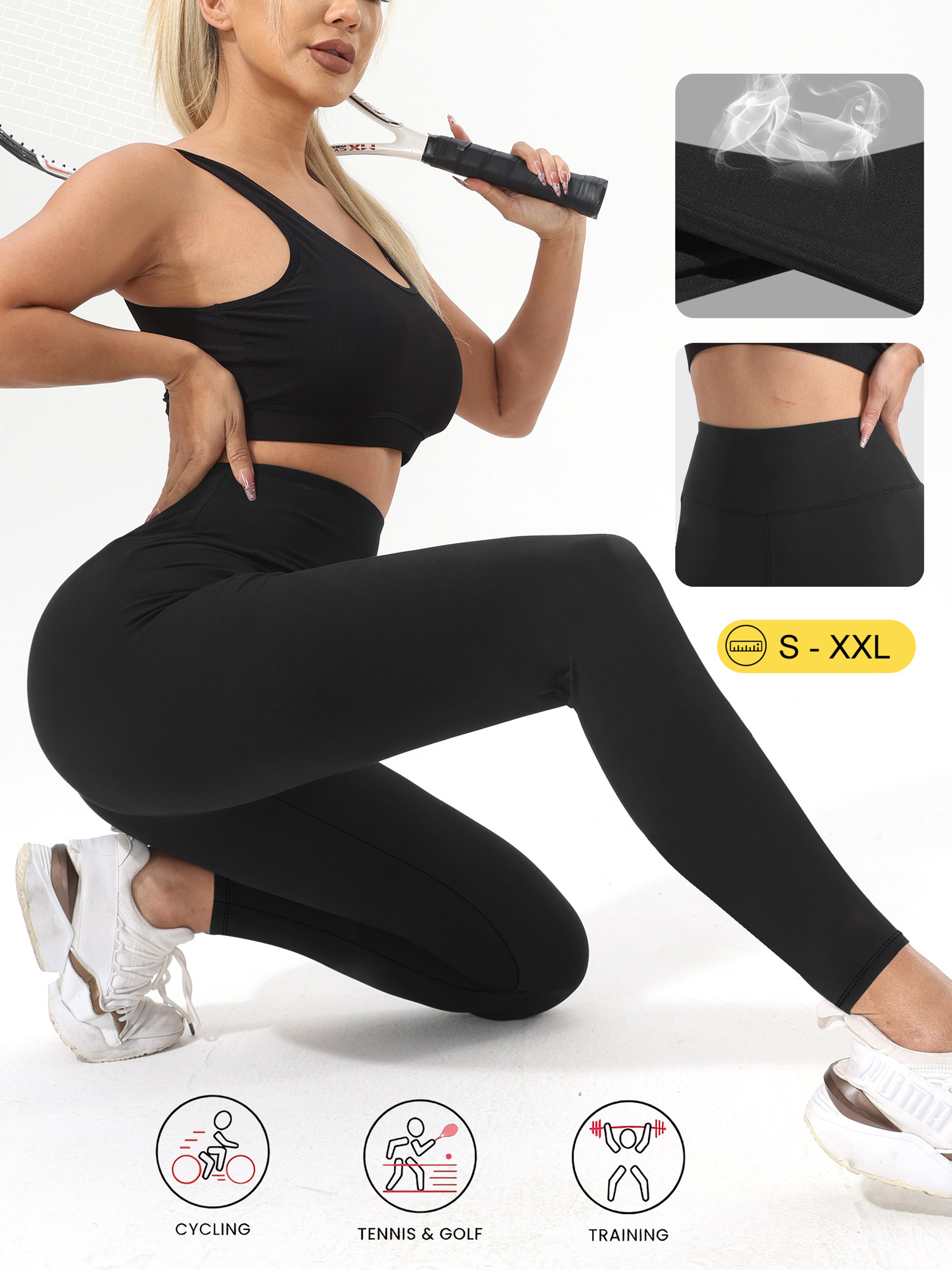 Womens High Waisted Tummy Control Leggings for Yoga Workouts and Everyday Wear – view 4