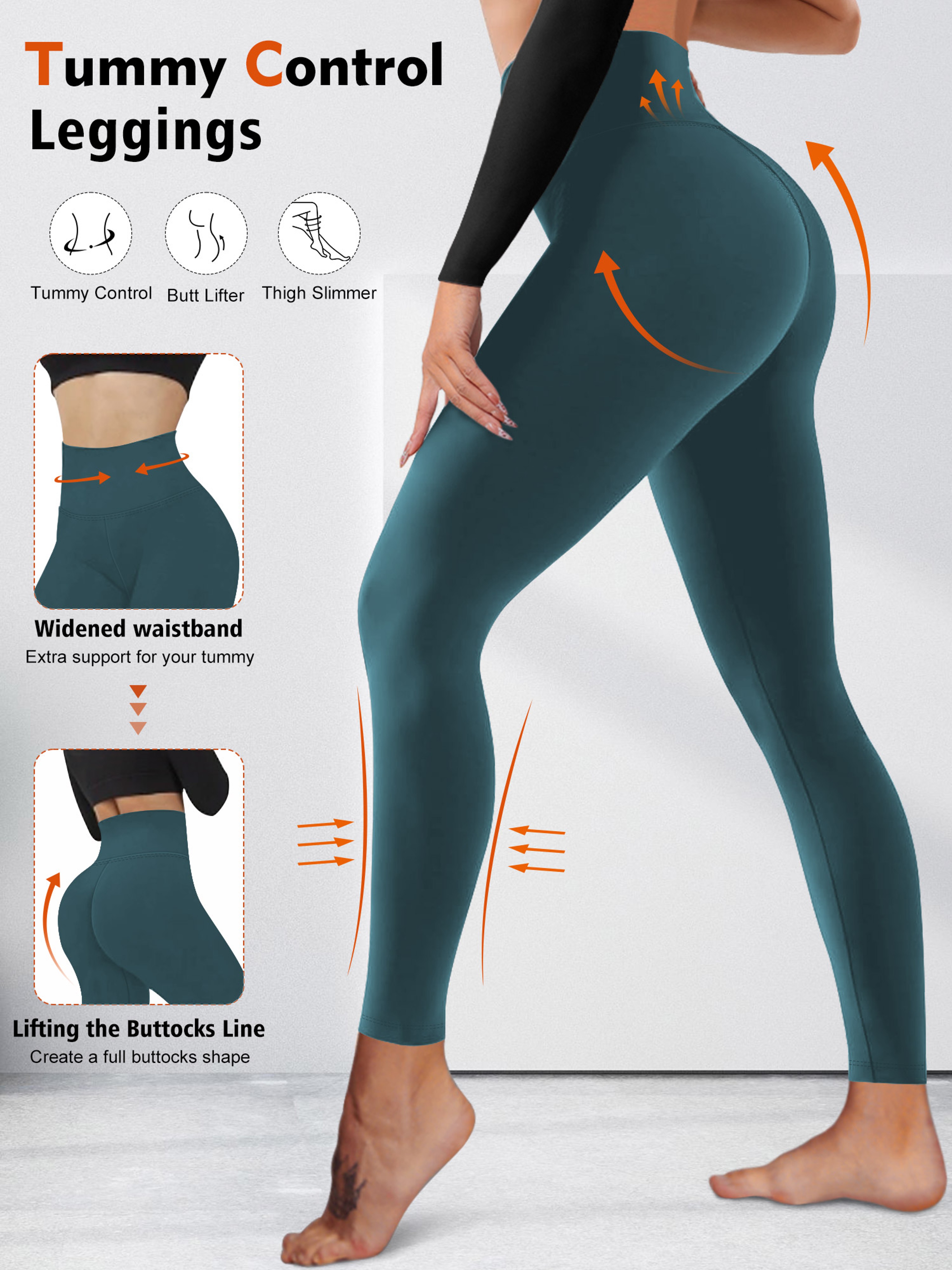 Womens High Waisted Tummy Control Leggings for Yoga Workouts and Everyday Wear – view 8