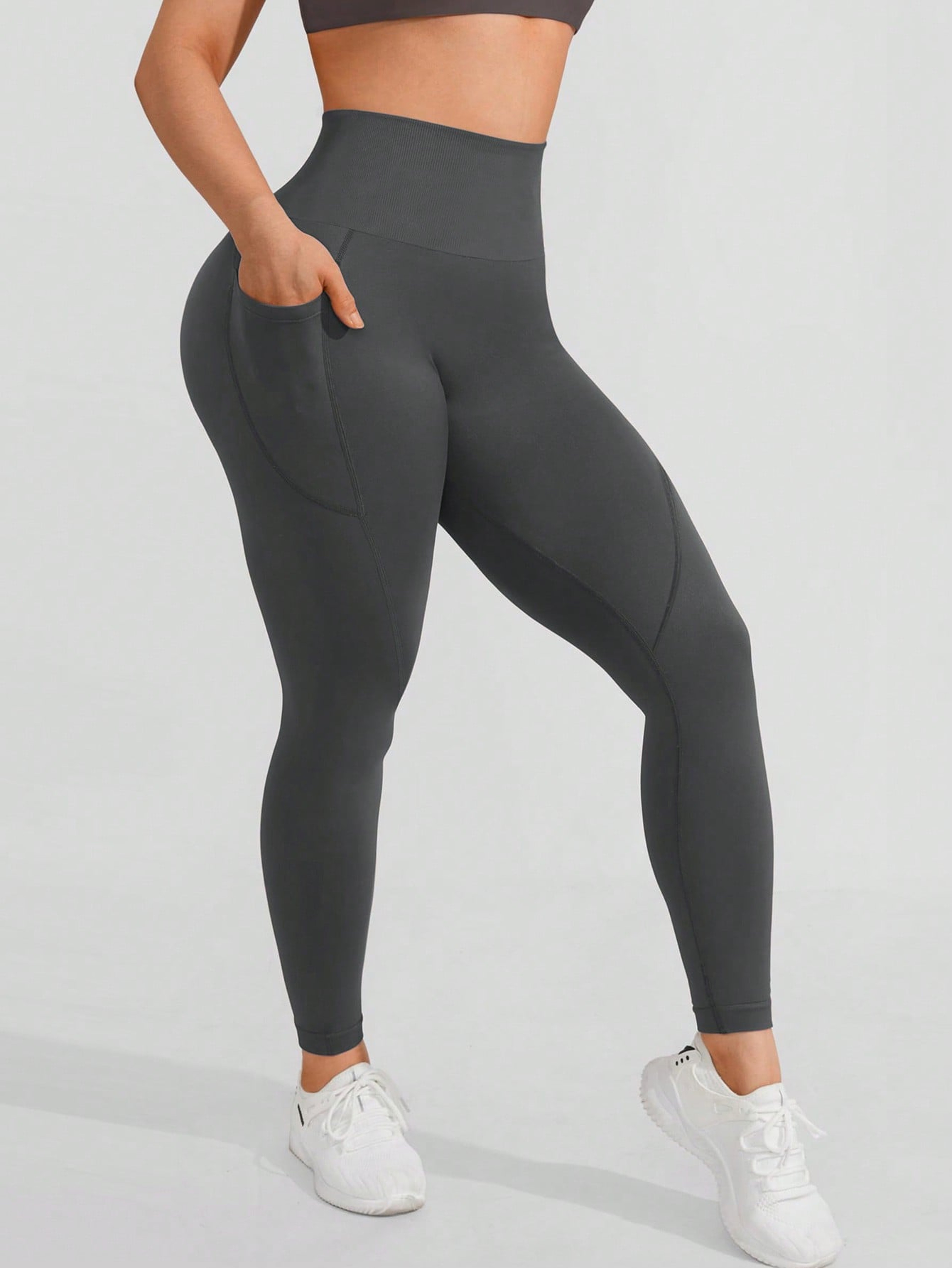 Womens Seamless Scrunch Butt Lift Leggings High Waisted Yoga Workout Tights – view 9