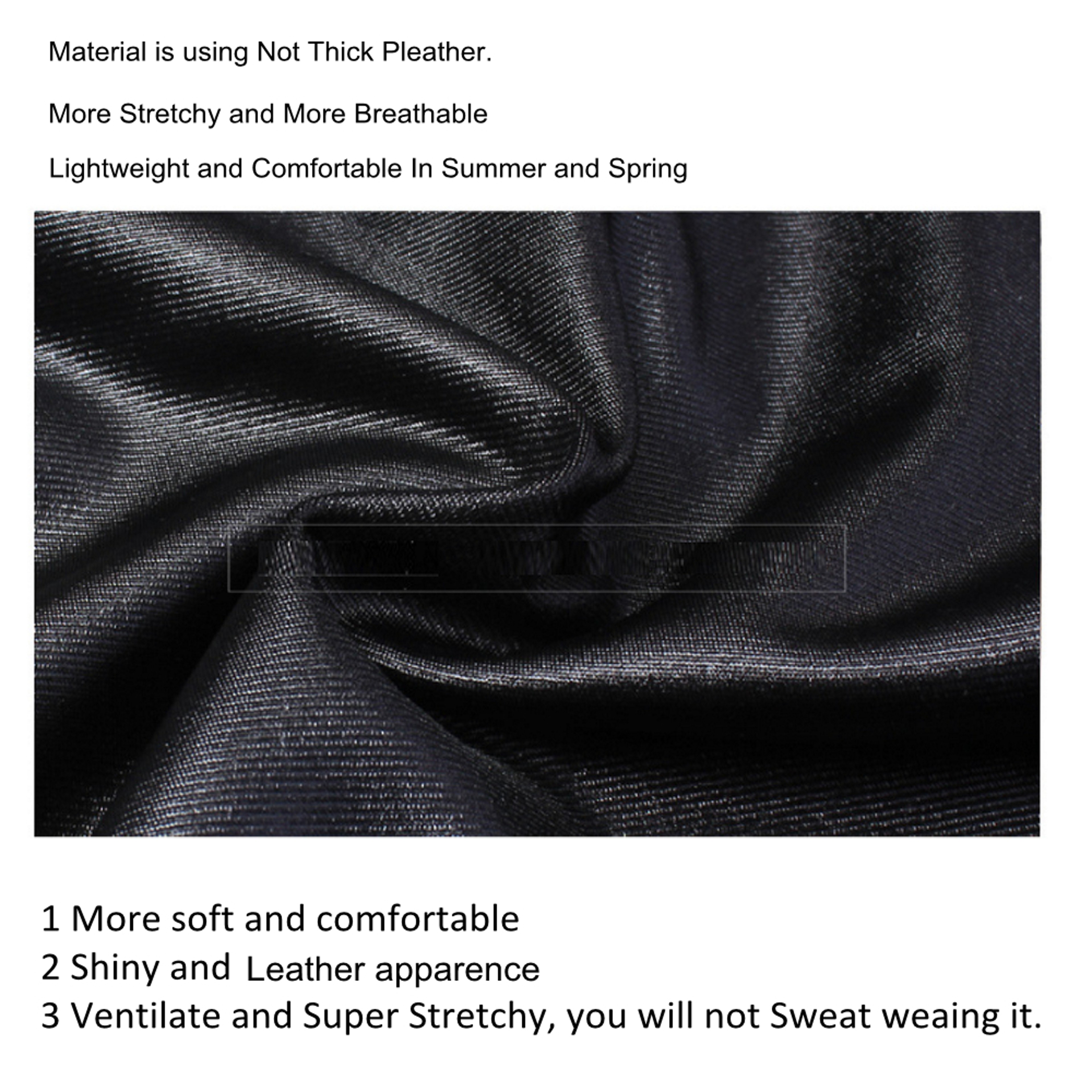 Womens Plus Size High Waisted Faux Leather Leggings with Stretchy Seamless Fit – view 6