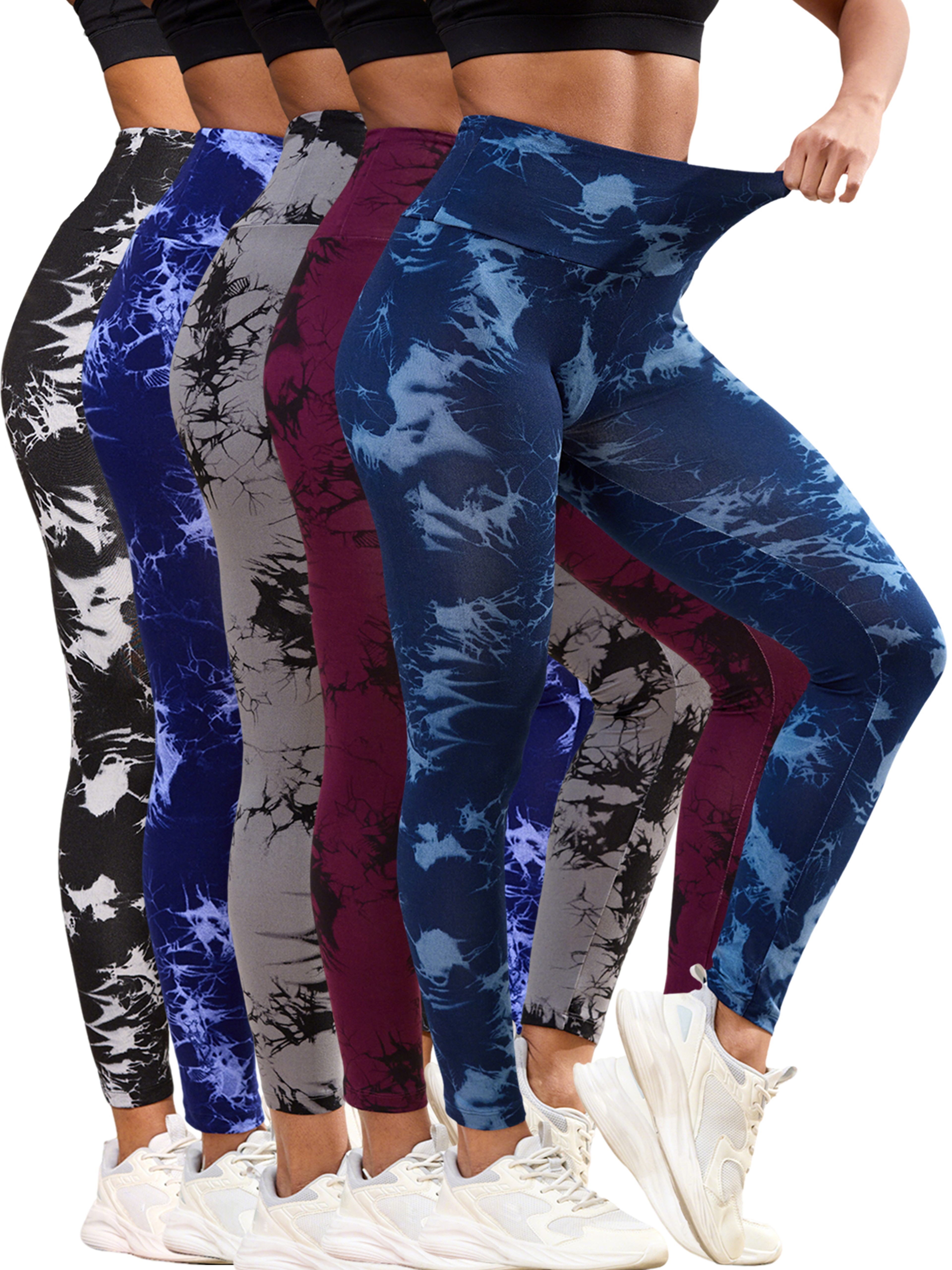 Womens High Waisted Tie Dye Leggings For Yoga Running And Gym Workouts 0