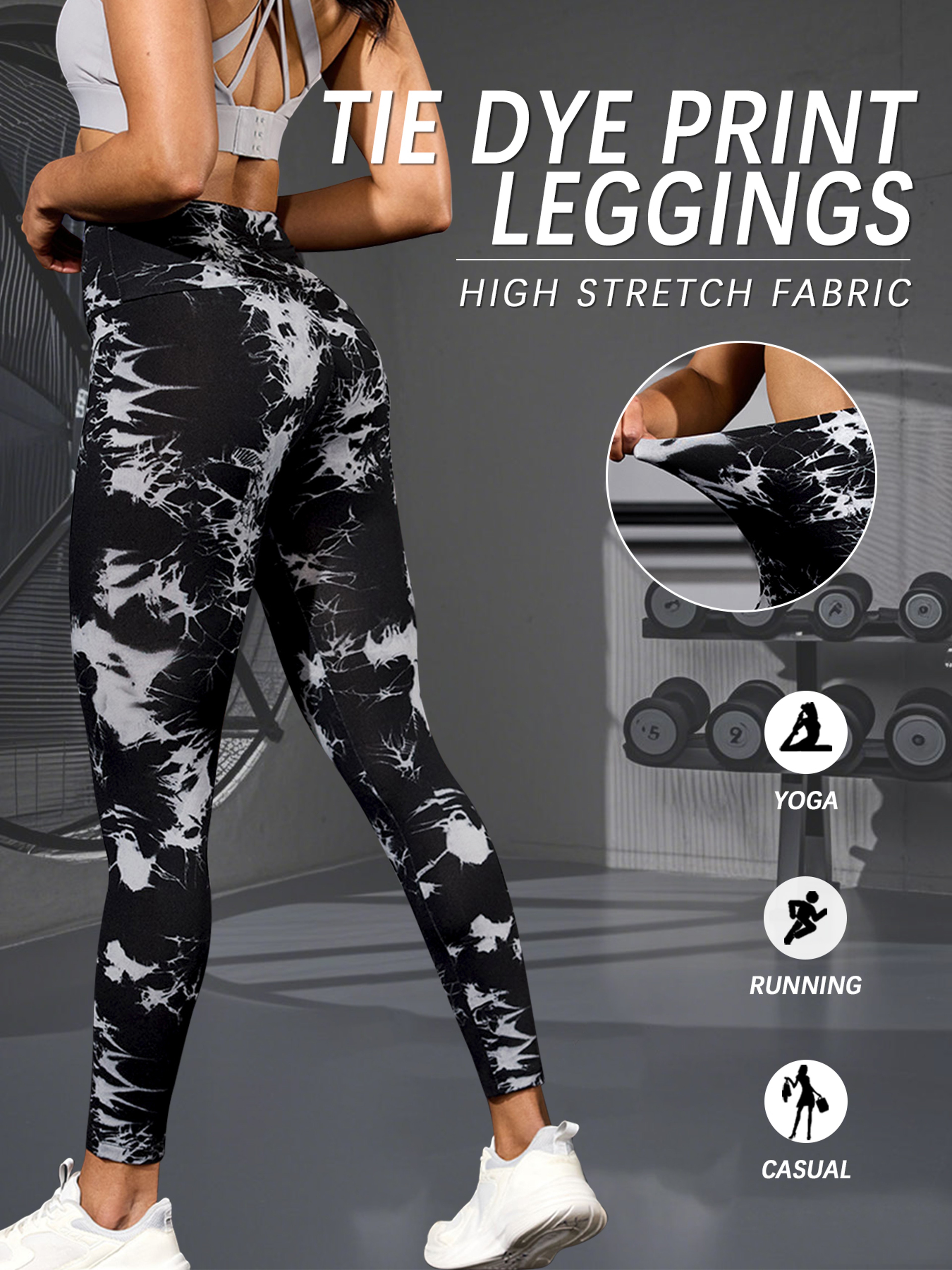 Womens High Waisted Tie Dye Leggings For Yoga Running And Gym Workouts 1
