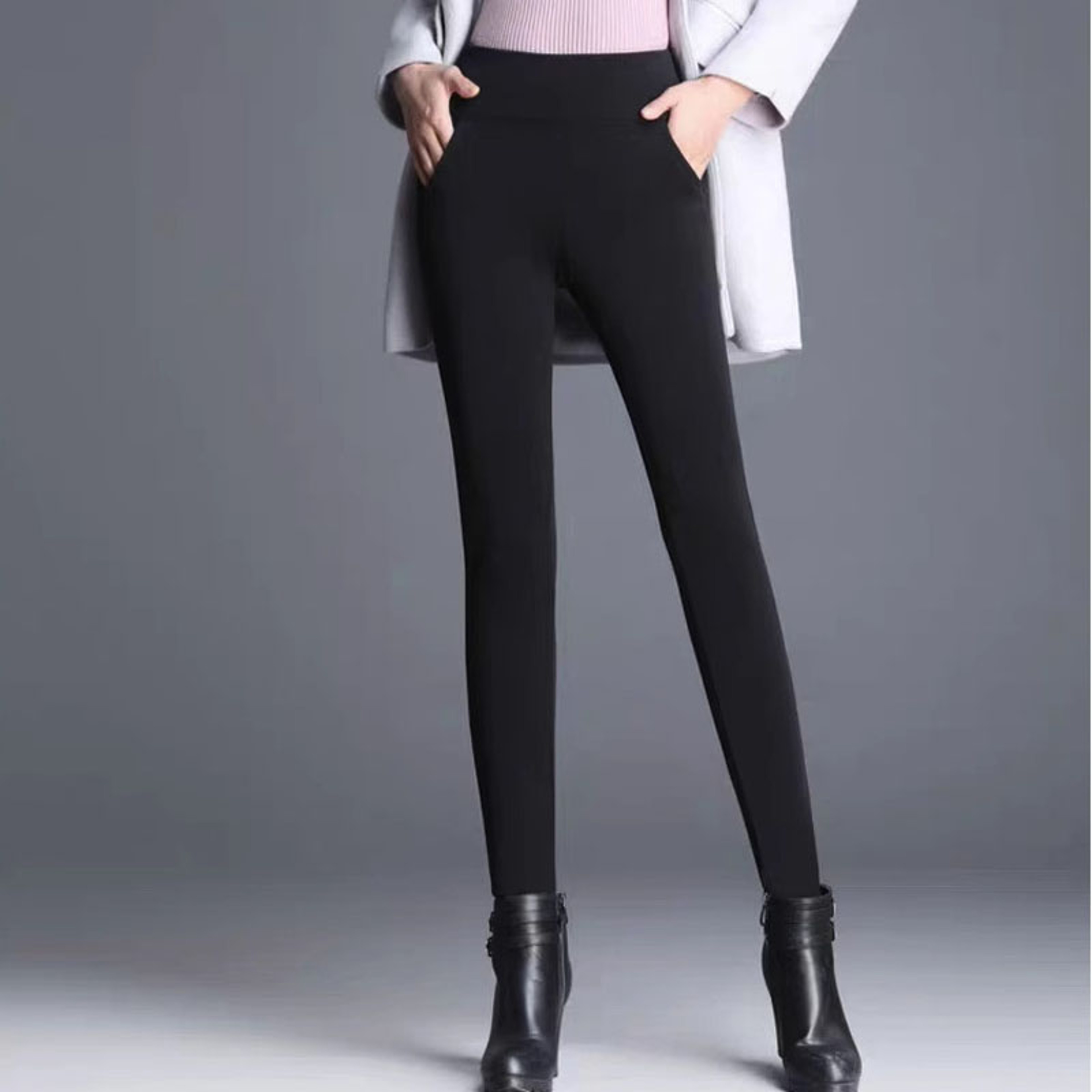 Womens High Waisted Mid Calf Leggings With Stretchy Slim Fit 3