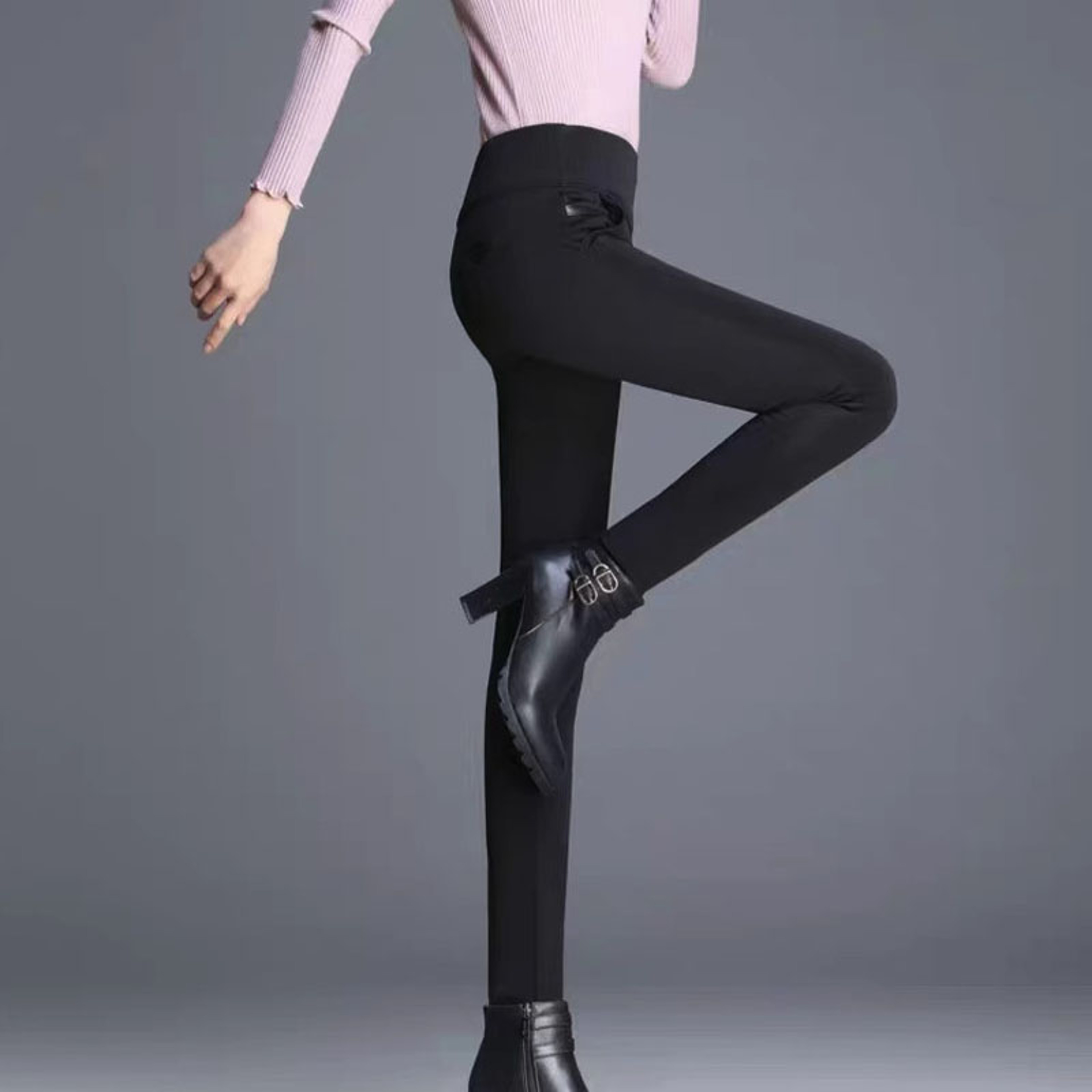 Womens High Waisted Mid Calf Leggings With Stretchy Slim Fit 4