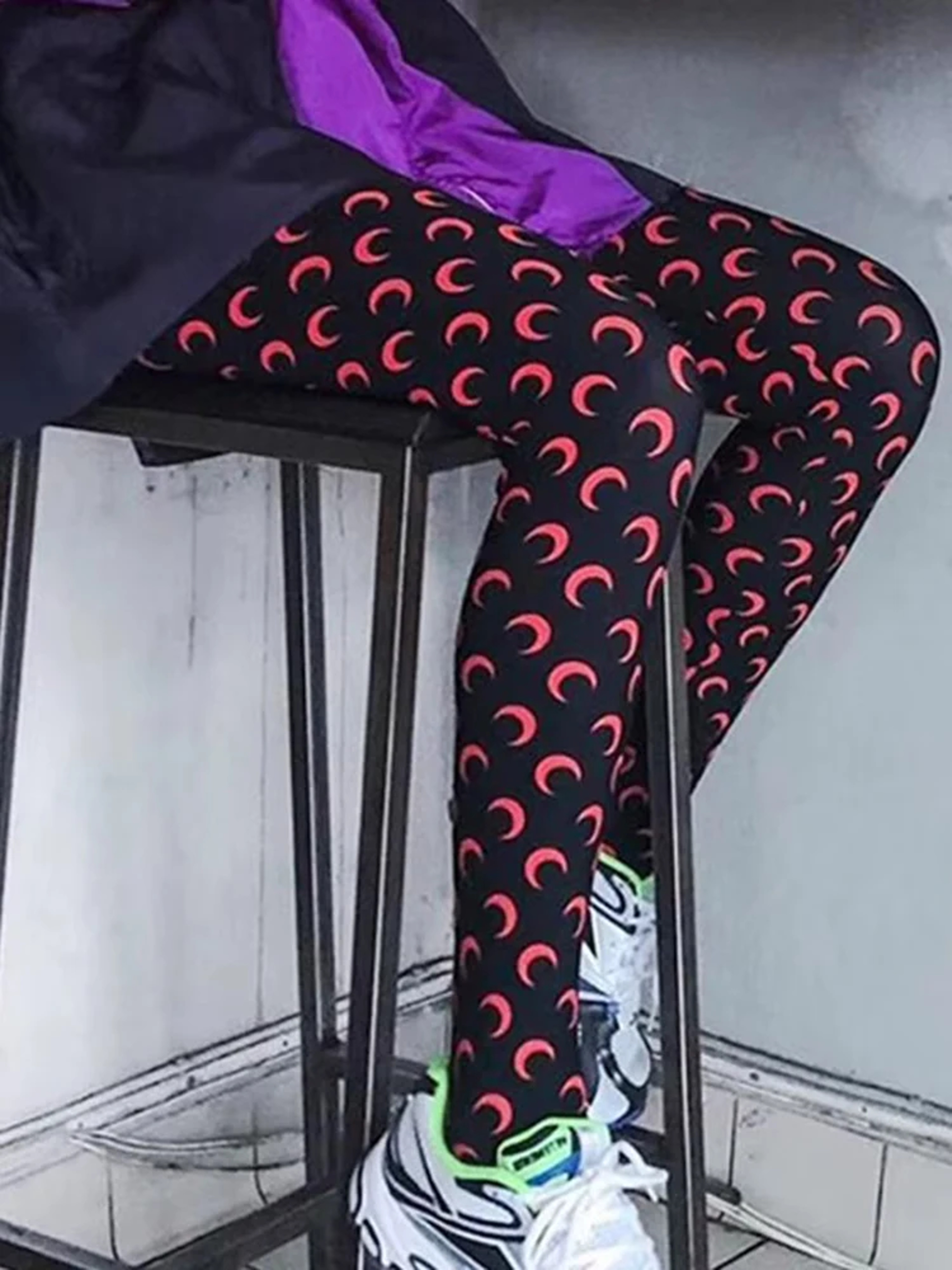 Womens Seamless Printed Leggings Lightweight Stretch Ankle Length Pants 0