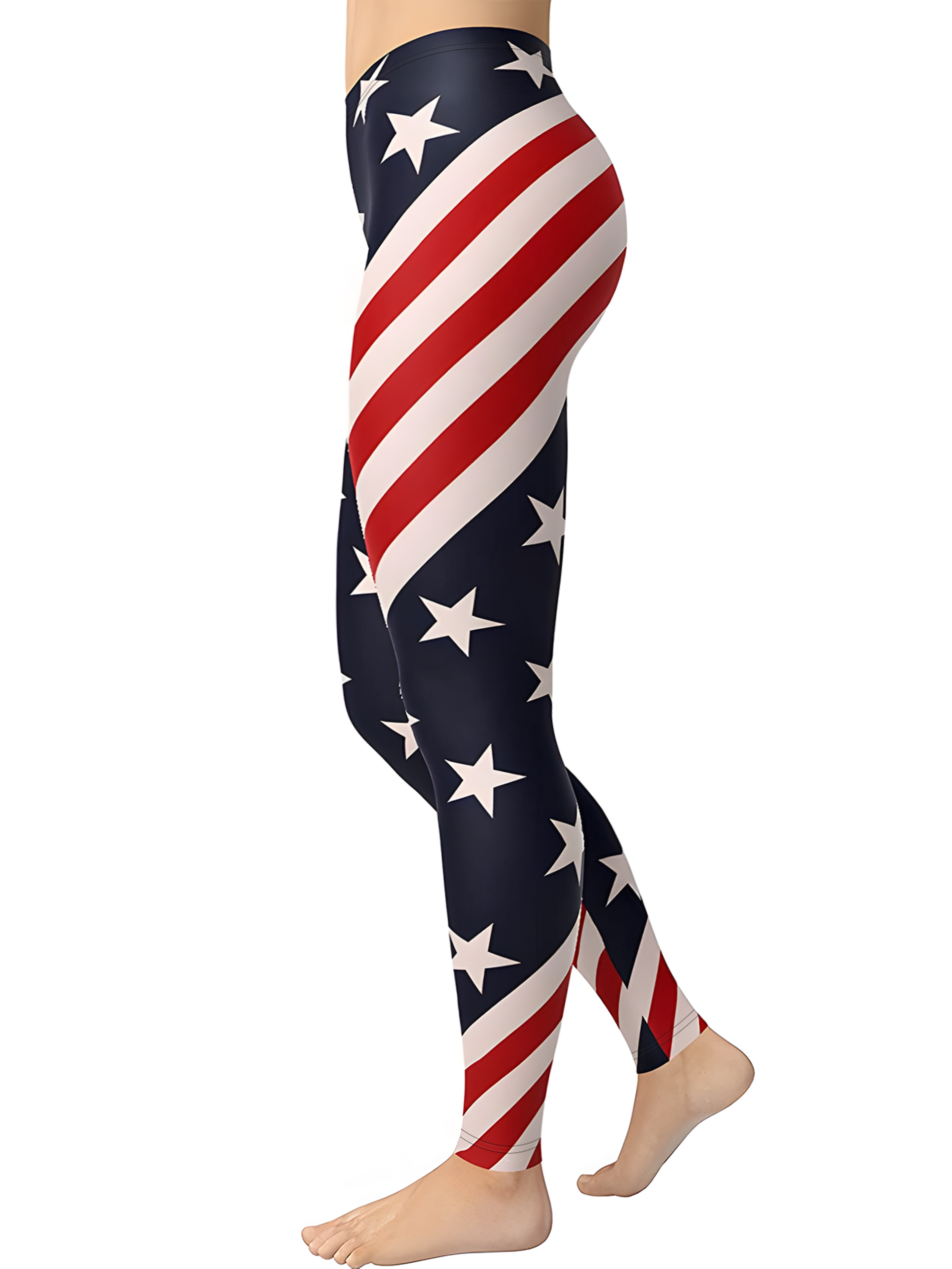 Womens High Waisted Yoga Leggings with Stretchy Fabric and Printed Designs – view 4