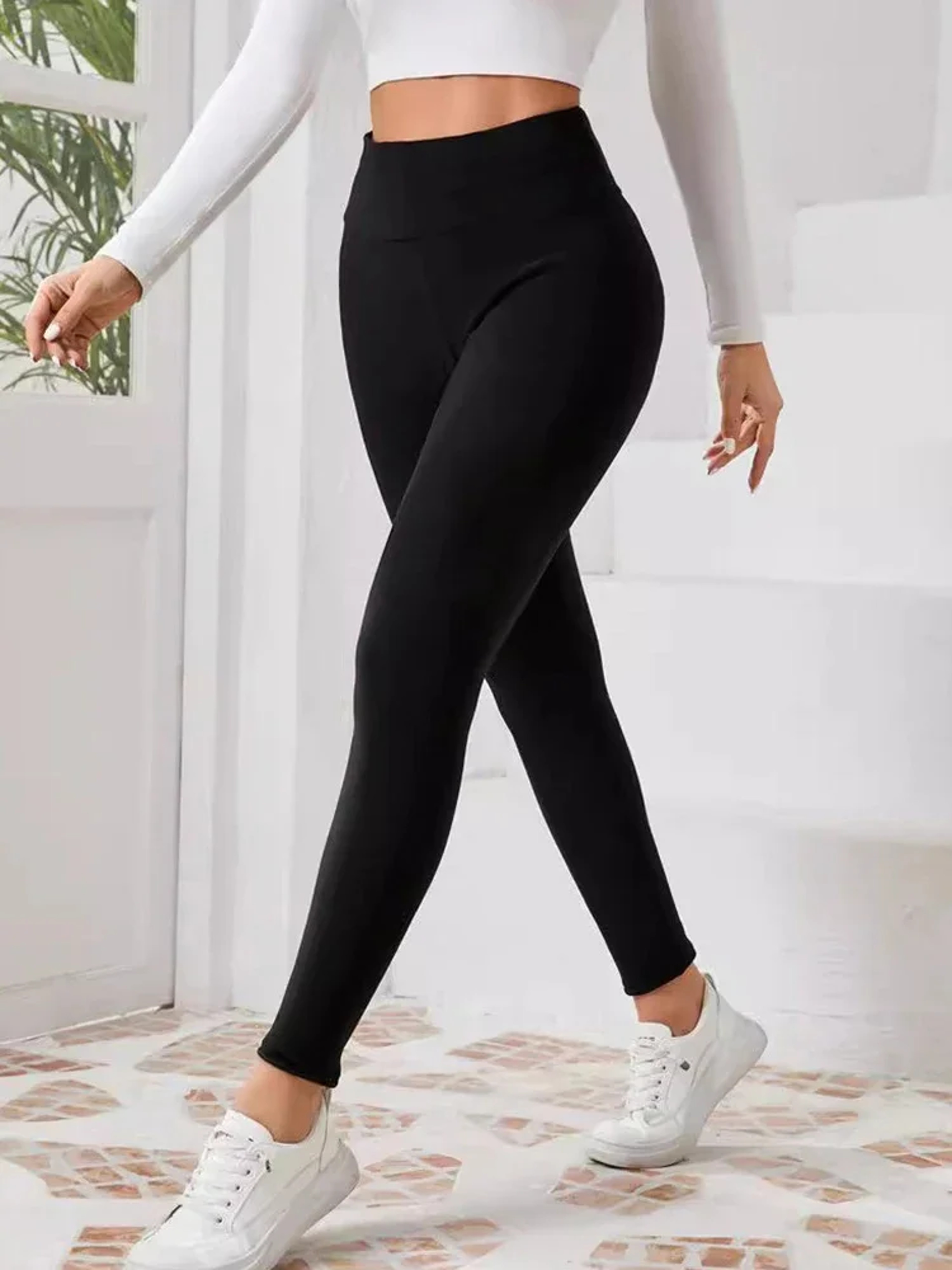 Womens High Waist Thermal Leggings Thick Stretchy Winter Pants – view 2