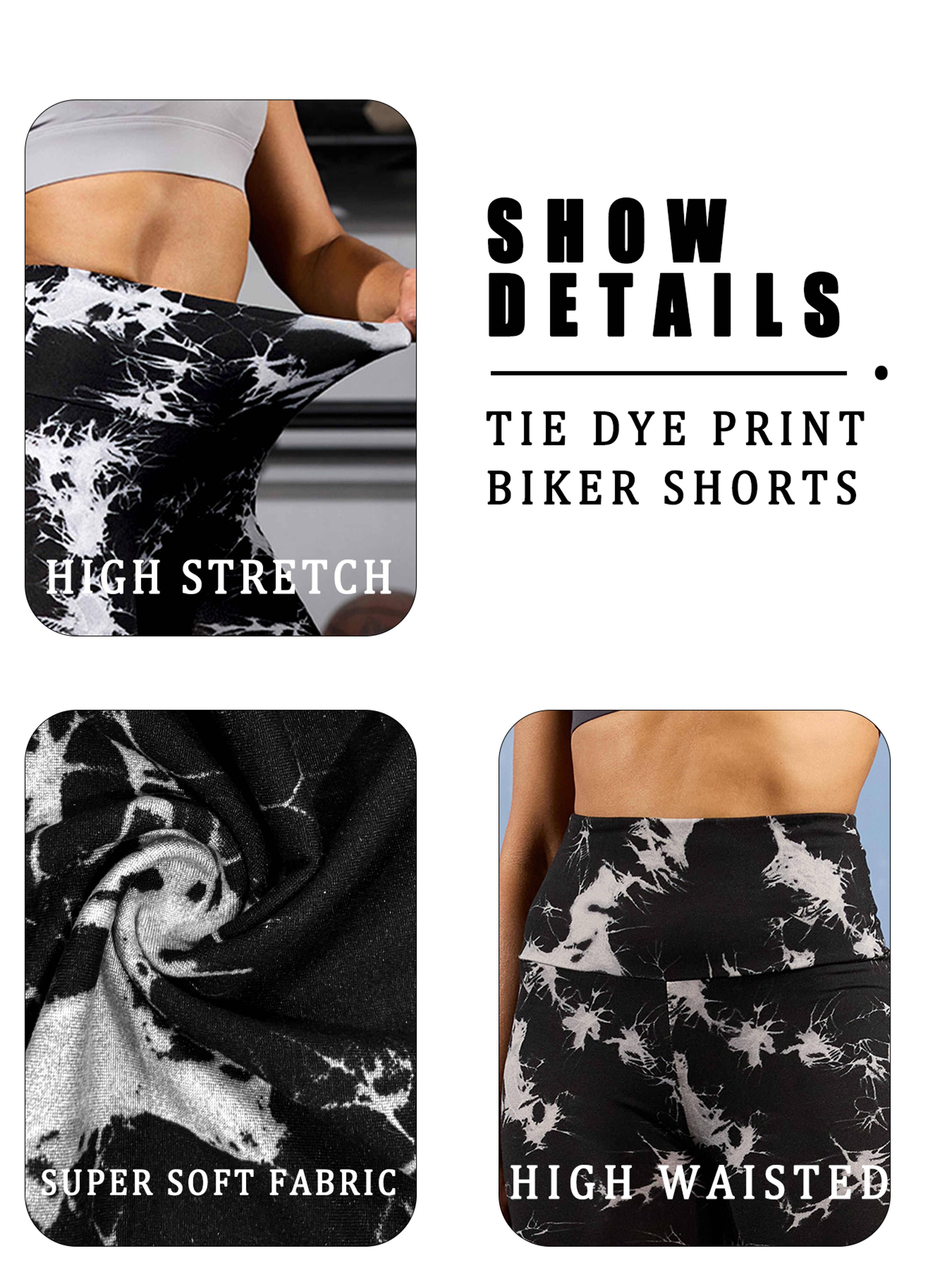 Womens High Waisted Tie Dye Biker Shorts For Yoga Running And Gym Workouts 3